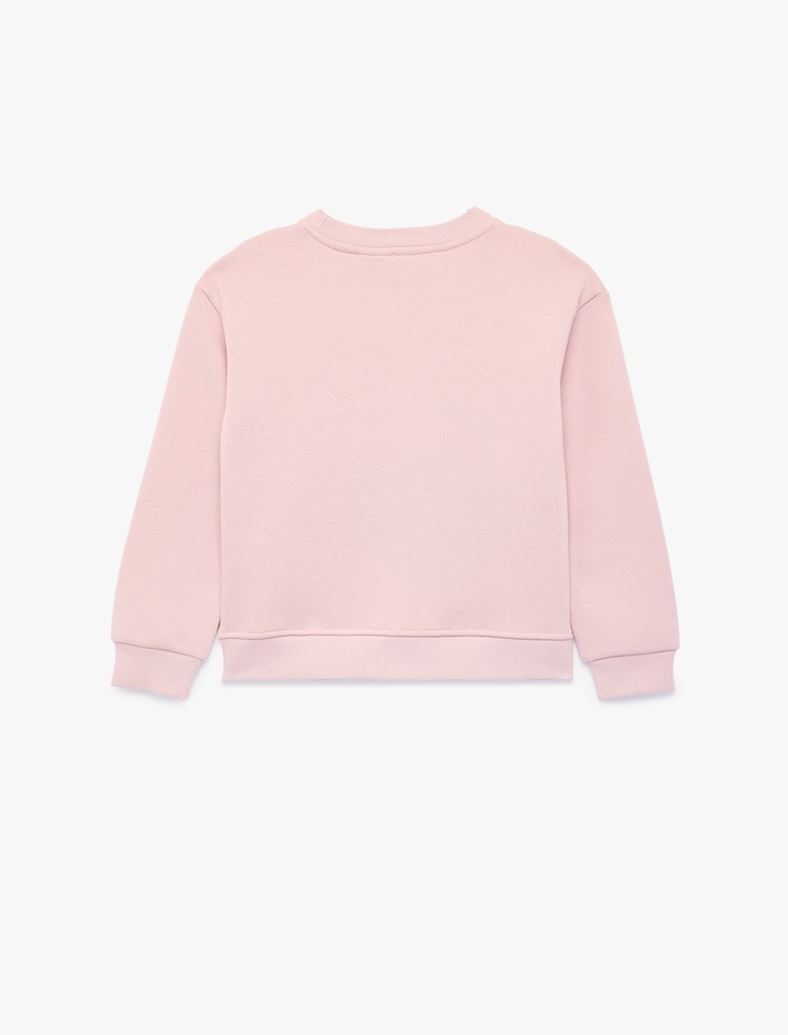 Kız Çocuk Kuromi Baskılı Uzun Kollu Bisiklet Yaka Şardonlu Lisanslı Sweatshirt