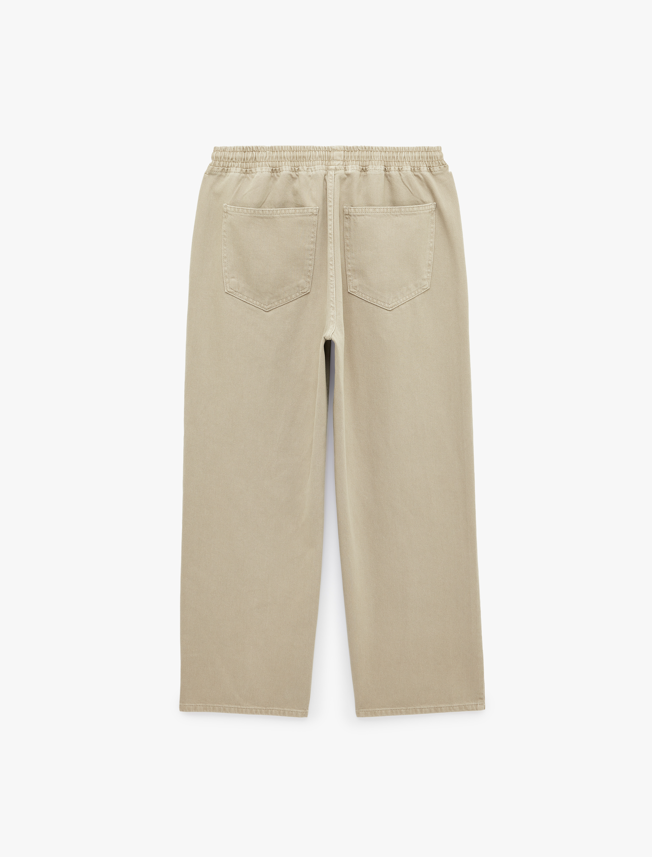   Pamuklu Beli Bağcıklı Cepli Jogger Jean Pantolon