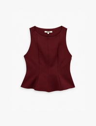 Bisiklet Yaka Slim Fit Peplum Bluz