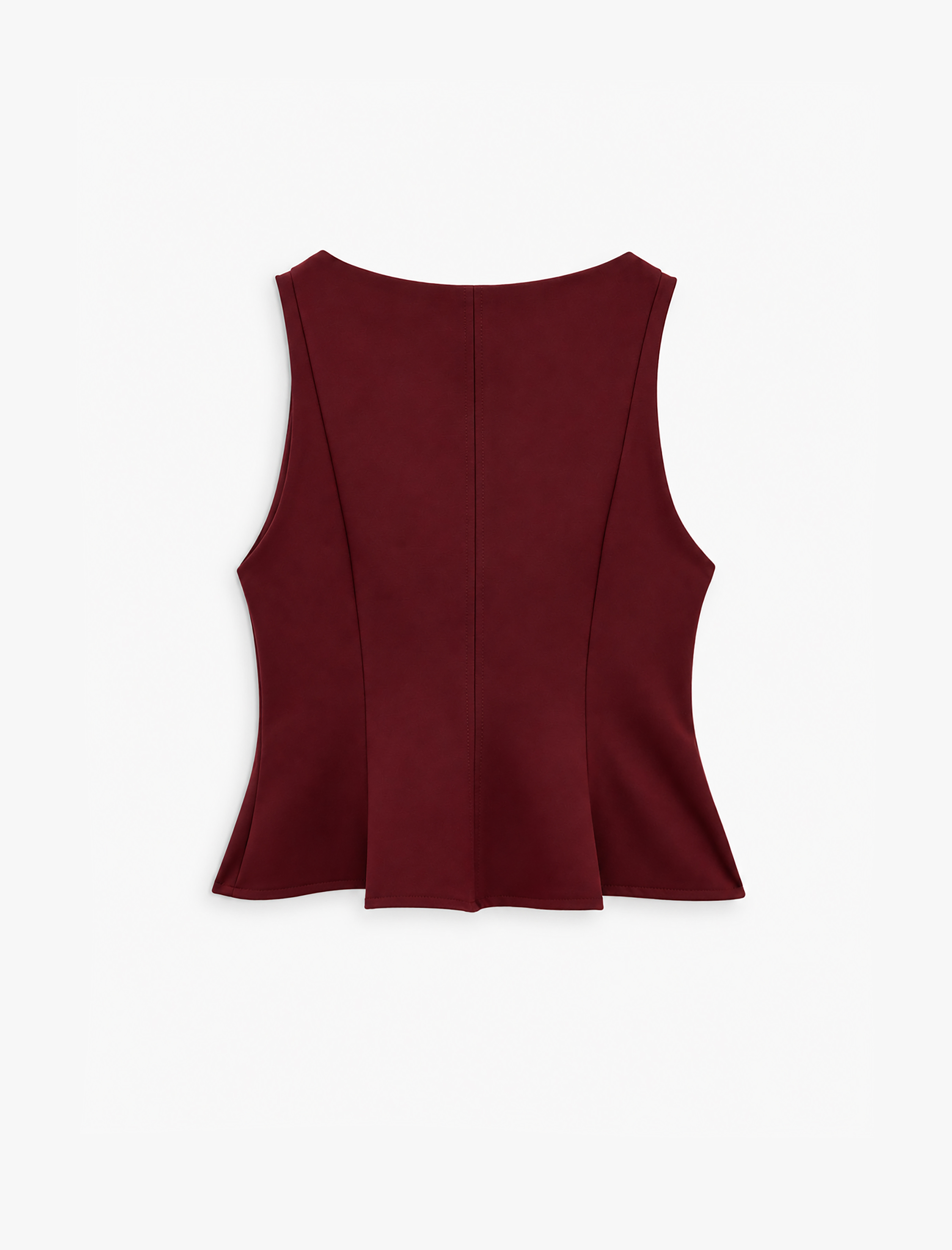   Bisiklet Yaka Slim Fit Peplum Bluz
