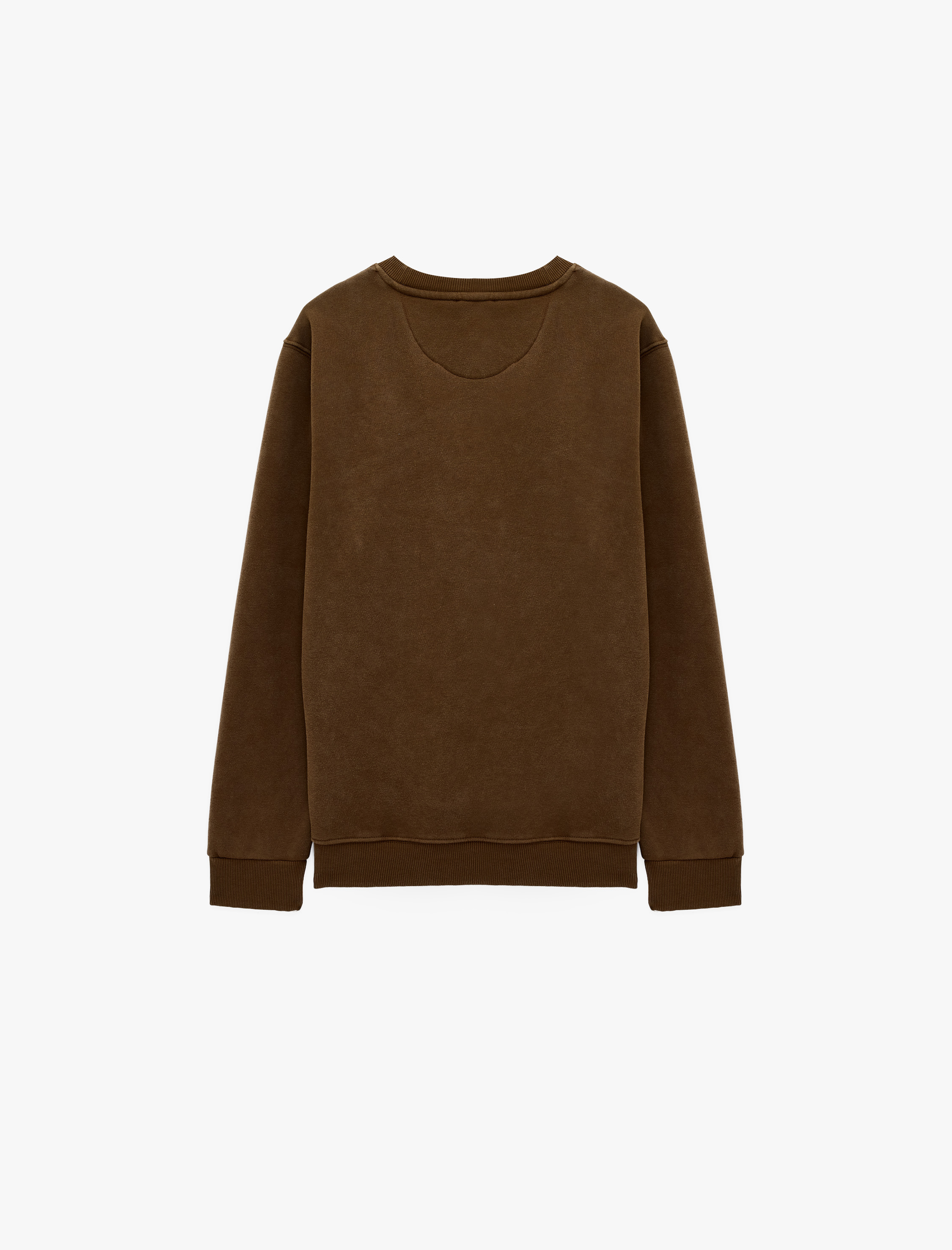   Uzun Kollu Şardonlu Bisiklet Yaka Yıkamalı Baskılı Sweatshirt