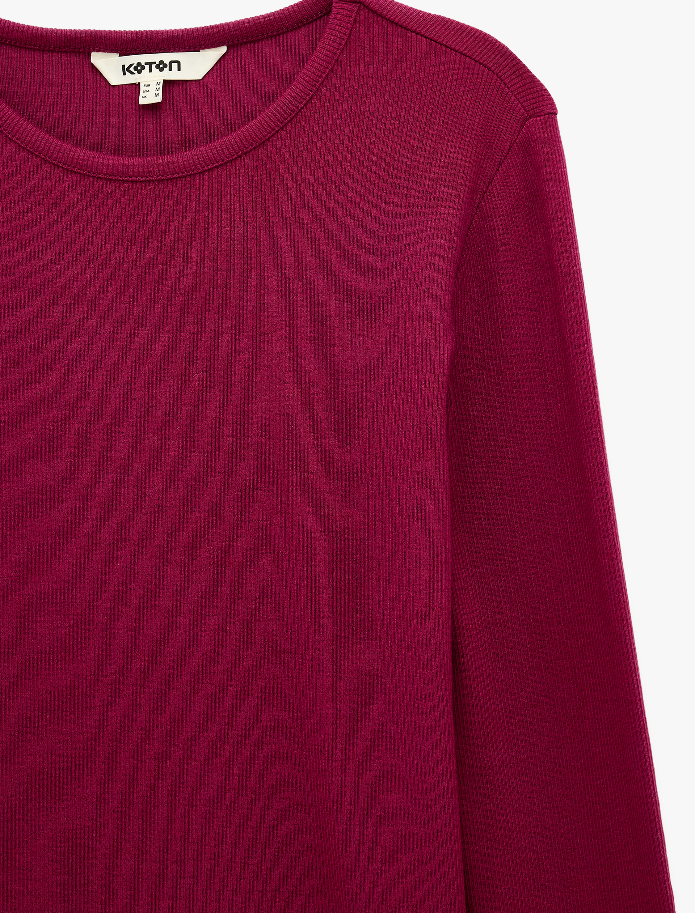   Modal Kumaş Slim Fit Bisiklet Yaka Uzun Kollu Tişört