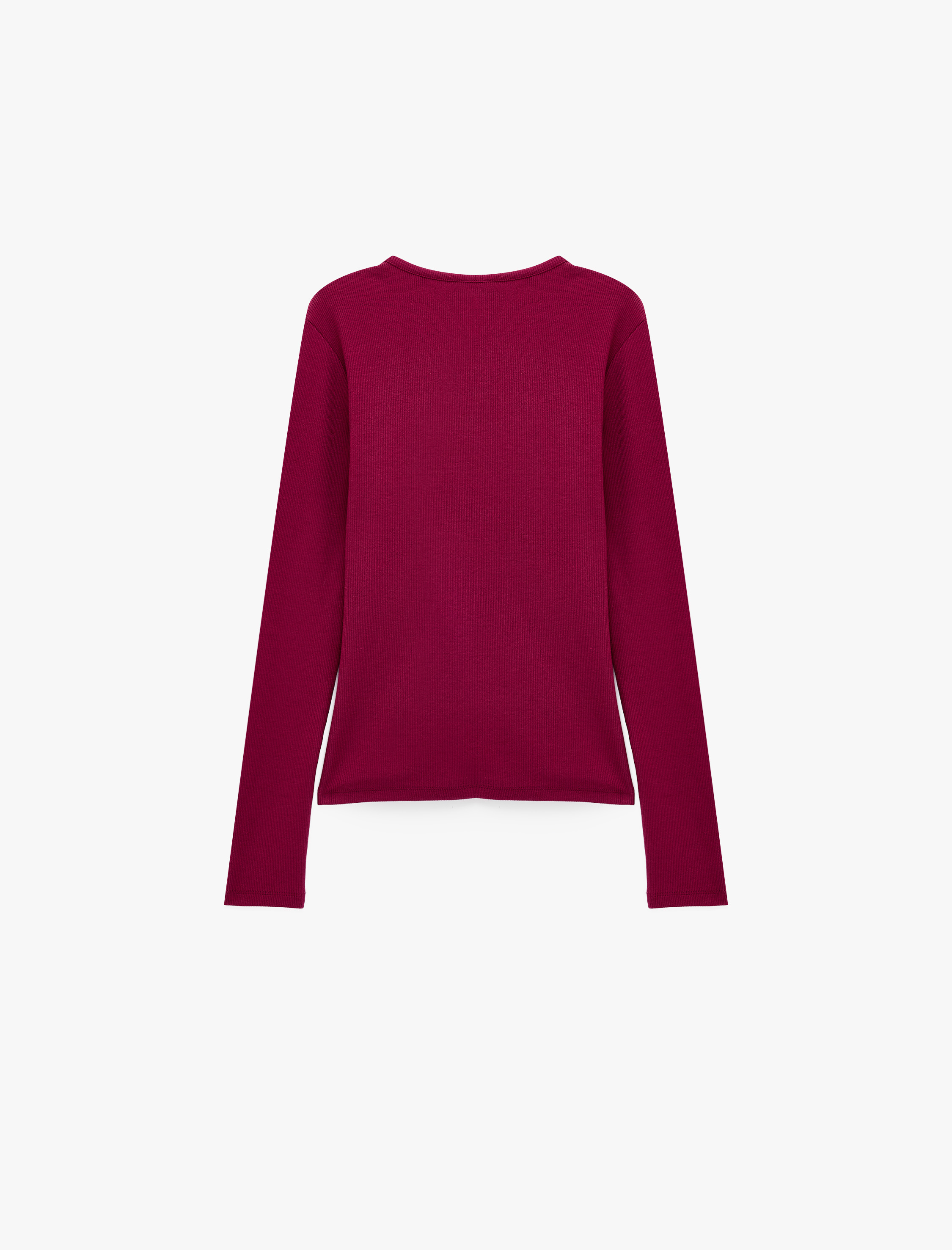   Modal Kumaş Slim Fit Bisiklet Yaka Uzun Kollu Tişört
