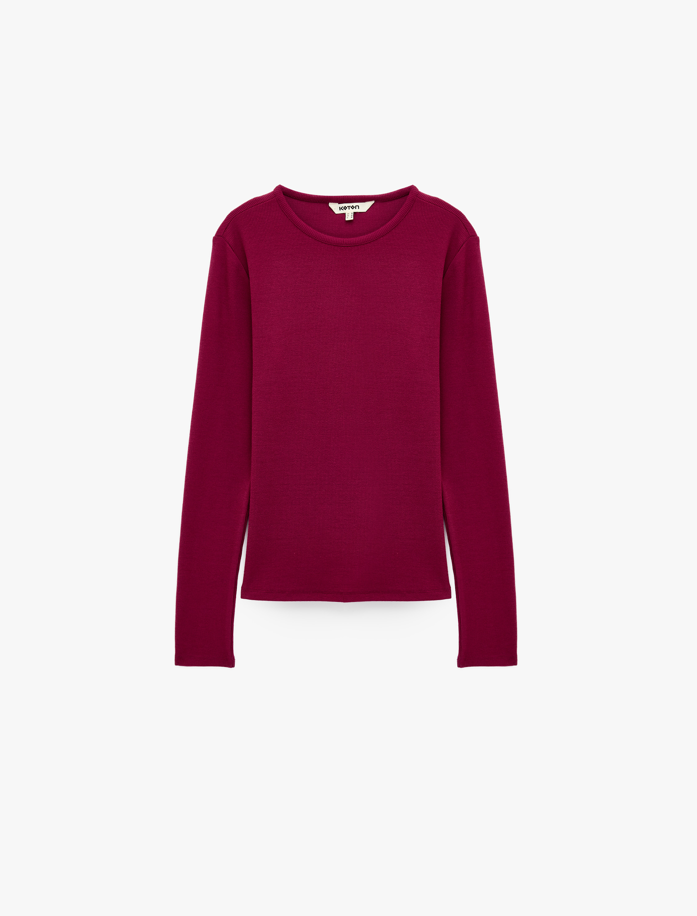   Modal Kumaş Slim Fit Bisiklet Yaka Uzun Kollu Tişört