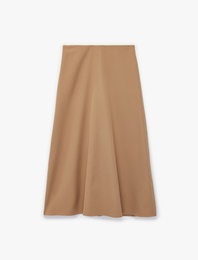 Yüksek Bel Regular Fit Kloş Maxi Etek