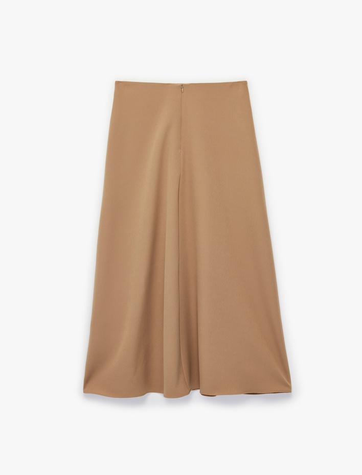  Yüksek Bel Regular Fit Kloş Maxi Etek