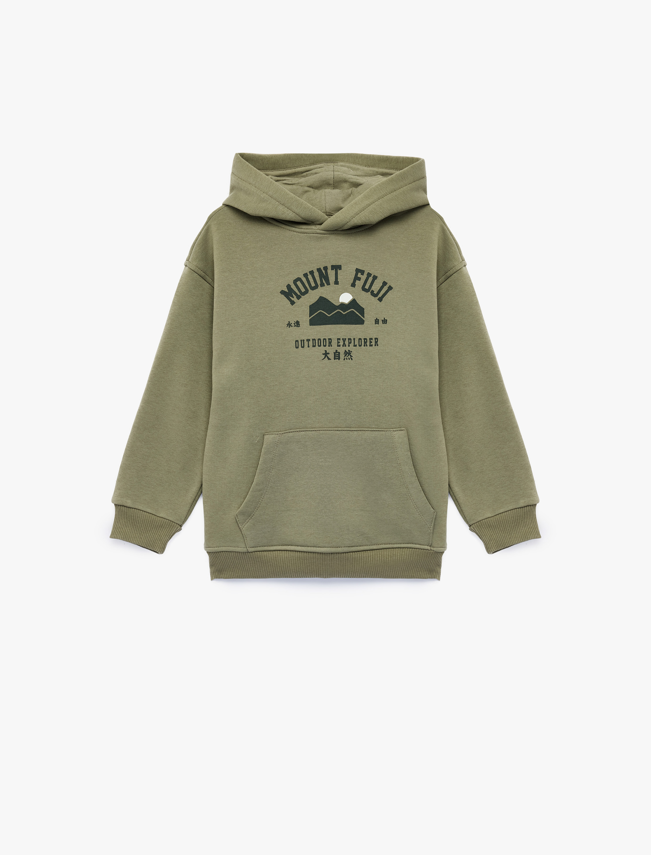  Erkek Çocuk Baskılı Şardonlu Uzun Kollu Kapşonlu Sweatshirt