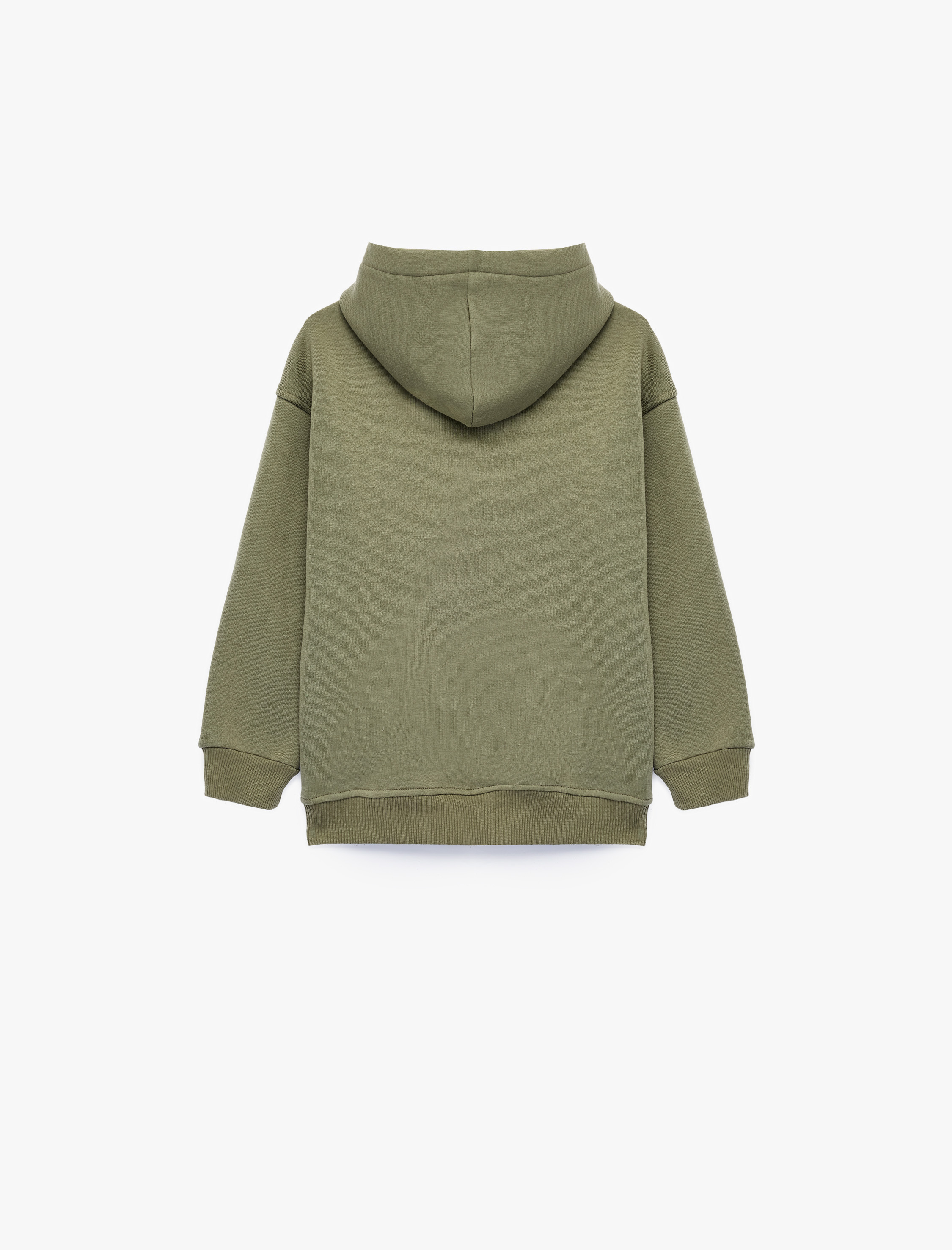  Erkek Çocuk Baskılı Şardonlu Uzun Kollu Kapşonlu Sweatshirt