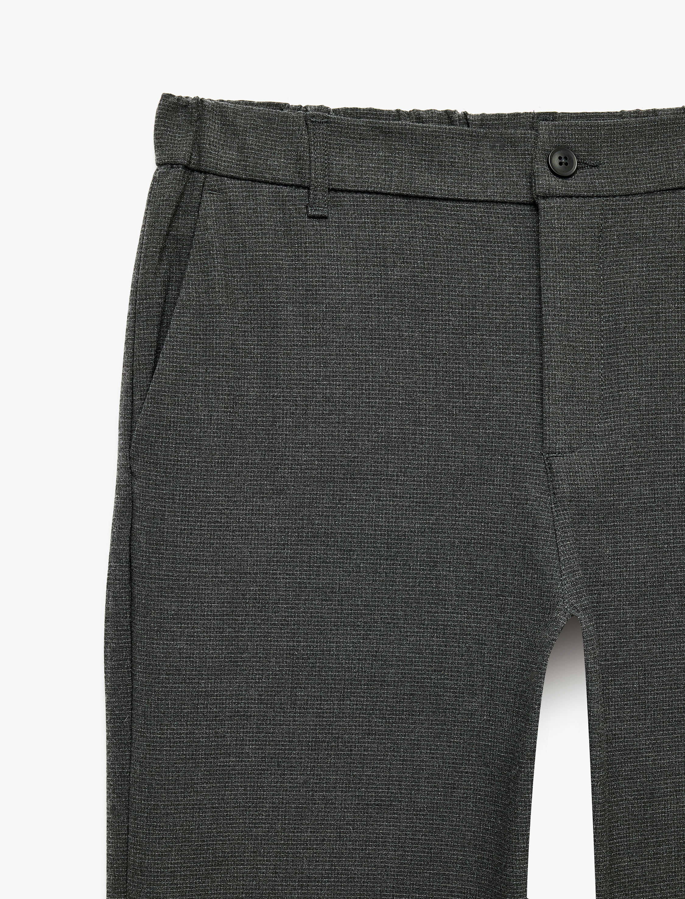   Regular Fit Beli Lastikli Düğmeli Cepli Normal Paça Chino Pantolon