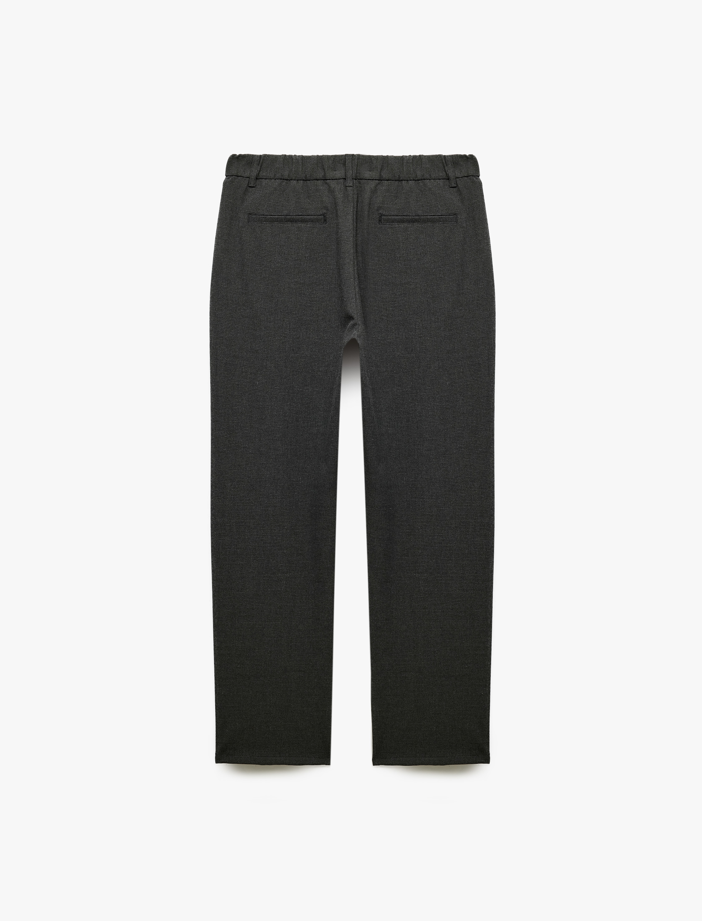   Regular Fit Beli Lastikli Düğmeli Cepli Normal Paça Chino Pantolon