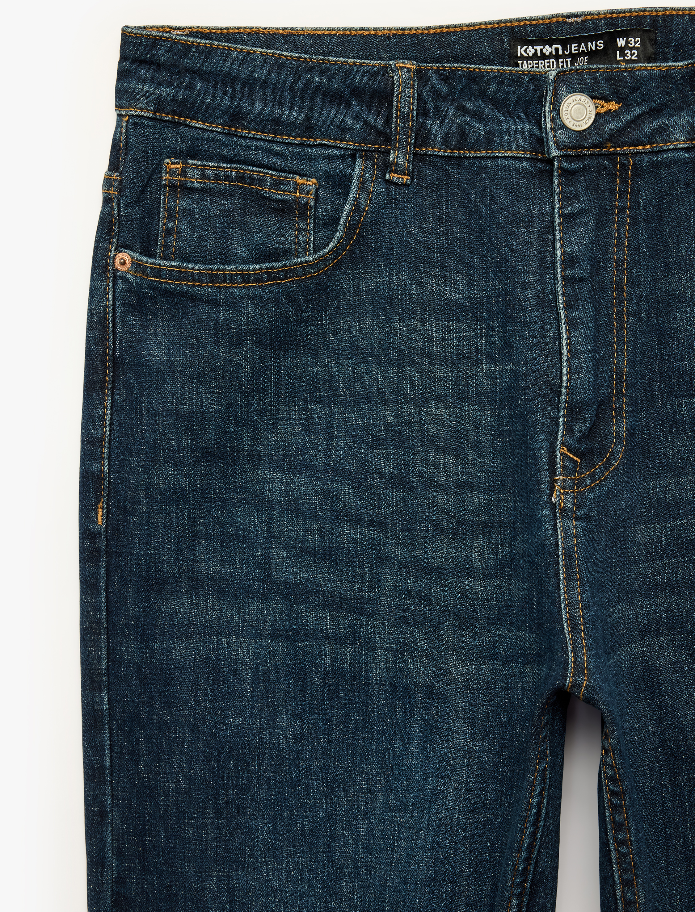  Normal Bel Cepli Pamuklu Tapered Jean Pantolon - Tapered Jeans