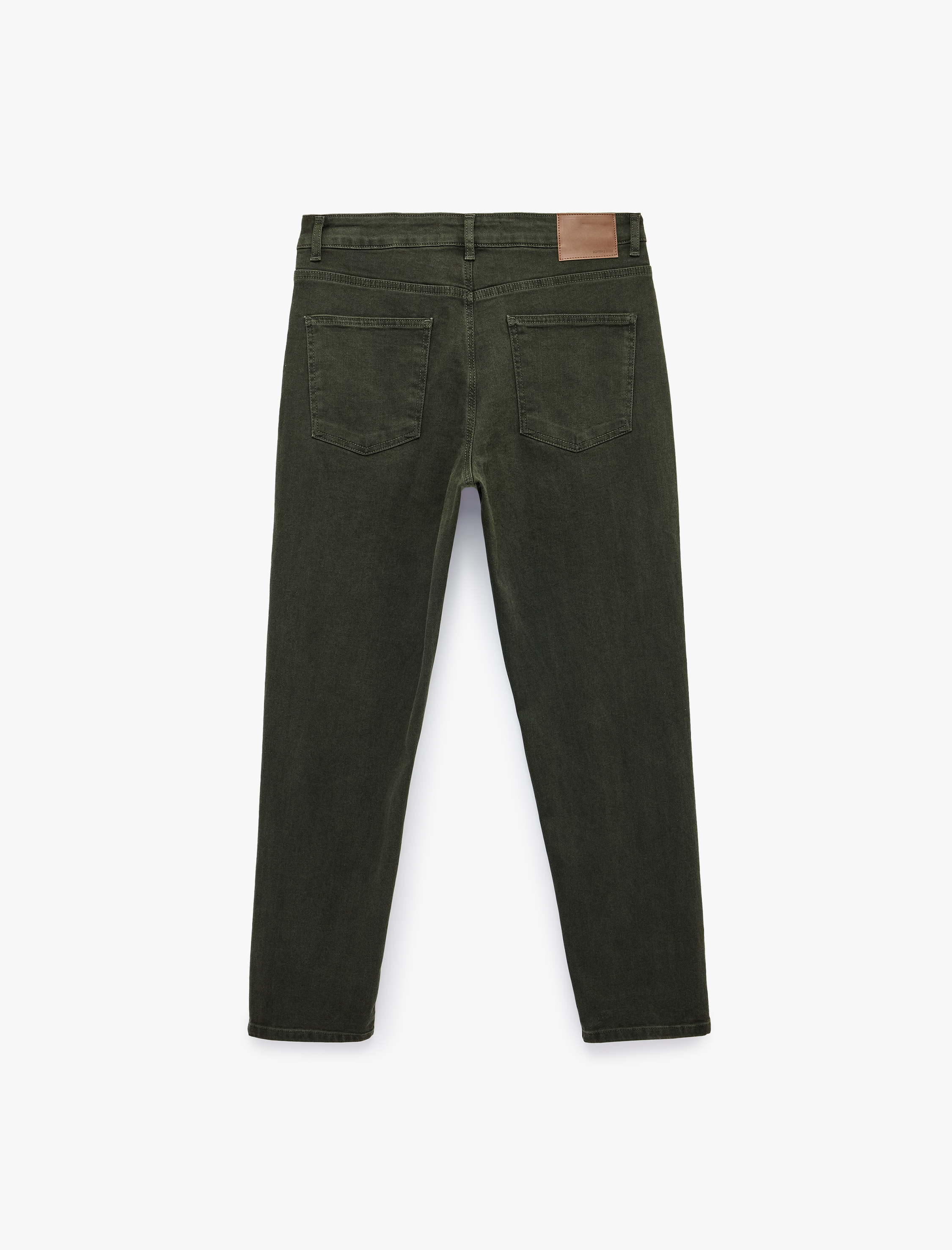   Regular Fit Cepli Düz Paça Pamuklu Denim Pantolon - Tapered Jeans