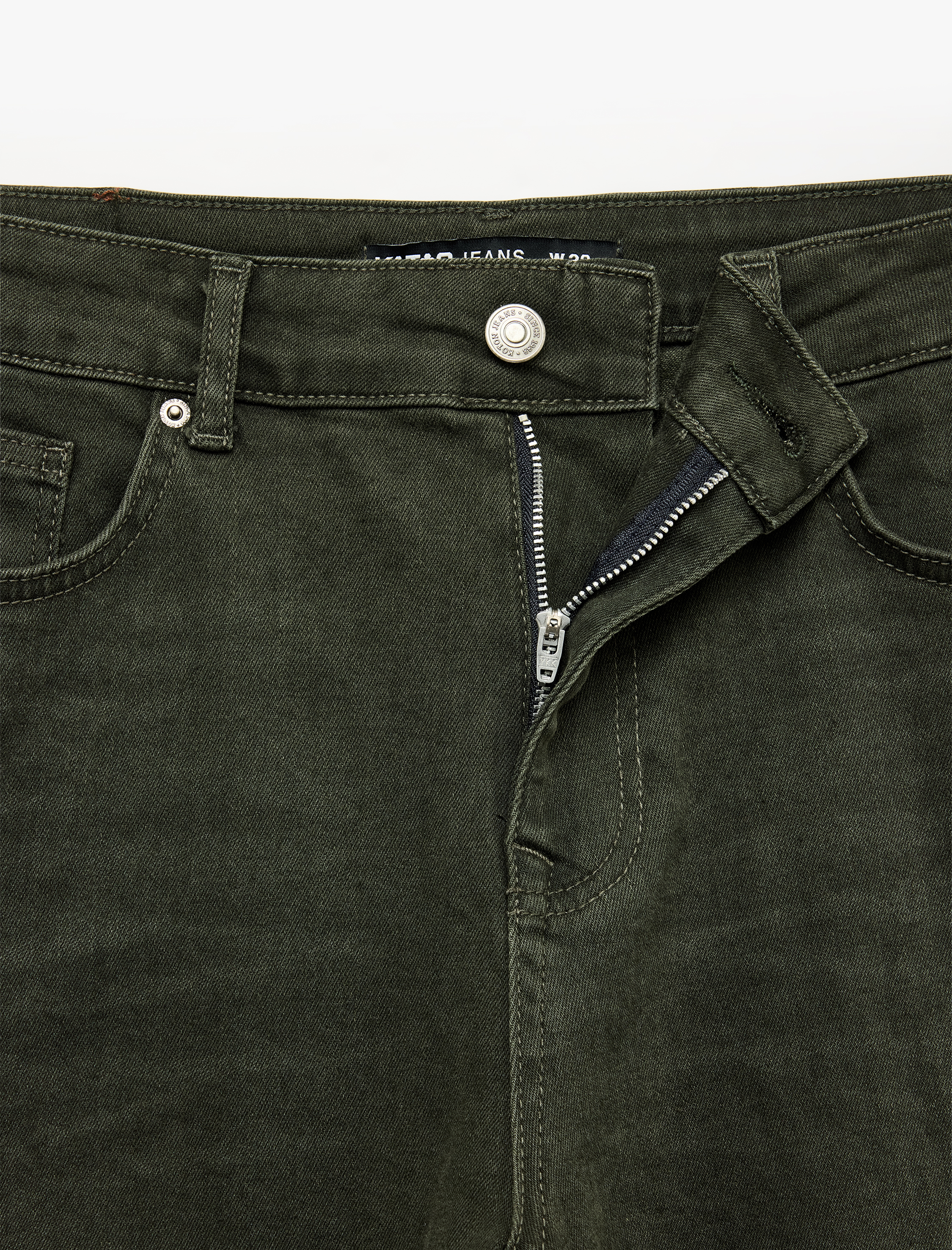   Regular Fit Cepli Düz Paça Pamuklu Denim Pantolon - Tapered Jeans