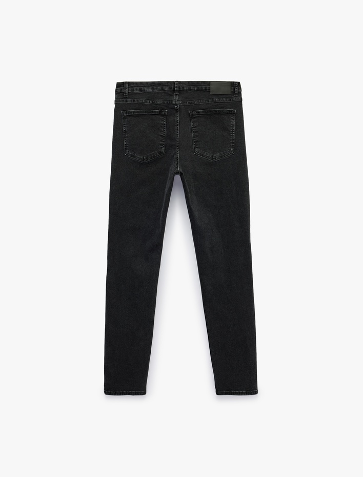  Pamuklu Normal Bel Cepli Slim Fit Jean Pantolon - Slim Fit Jeans