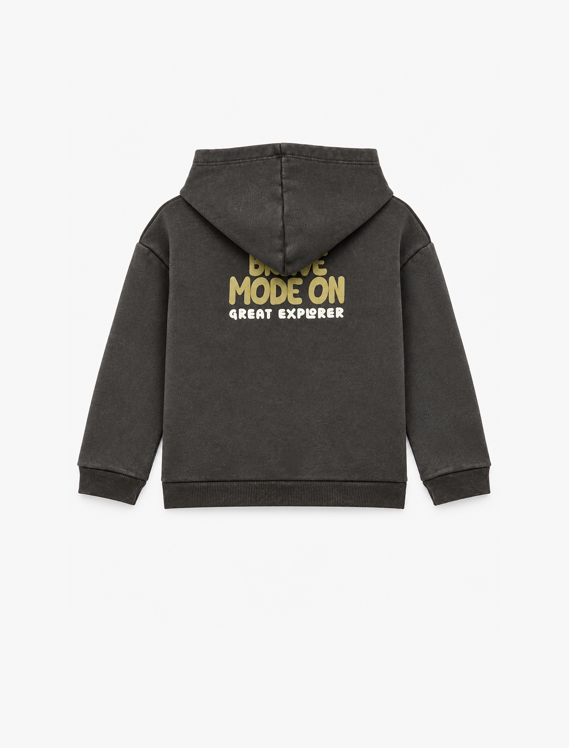  Erkek Bebek Baskılı Şardonlu Uzun Kollu Kapşonlu Oversize Sweatshirt