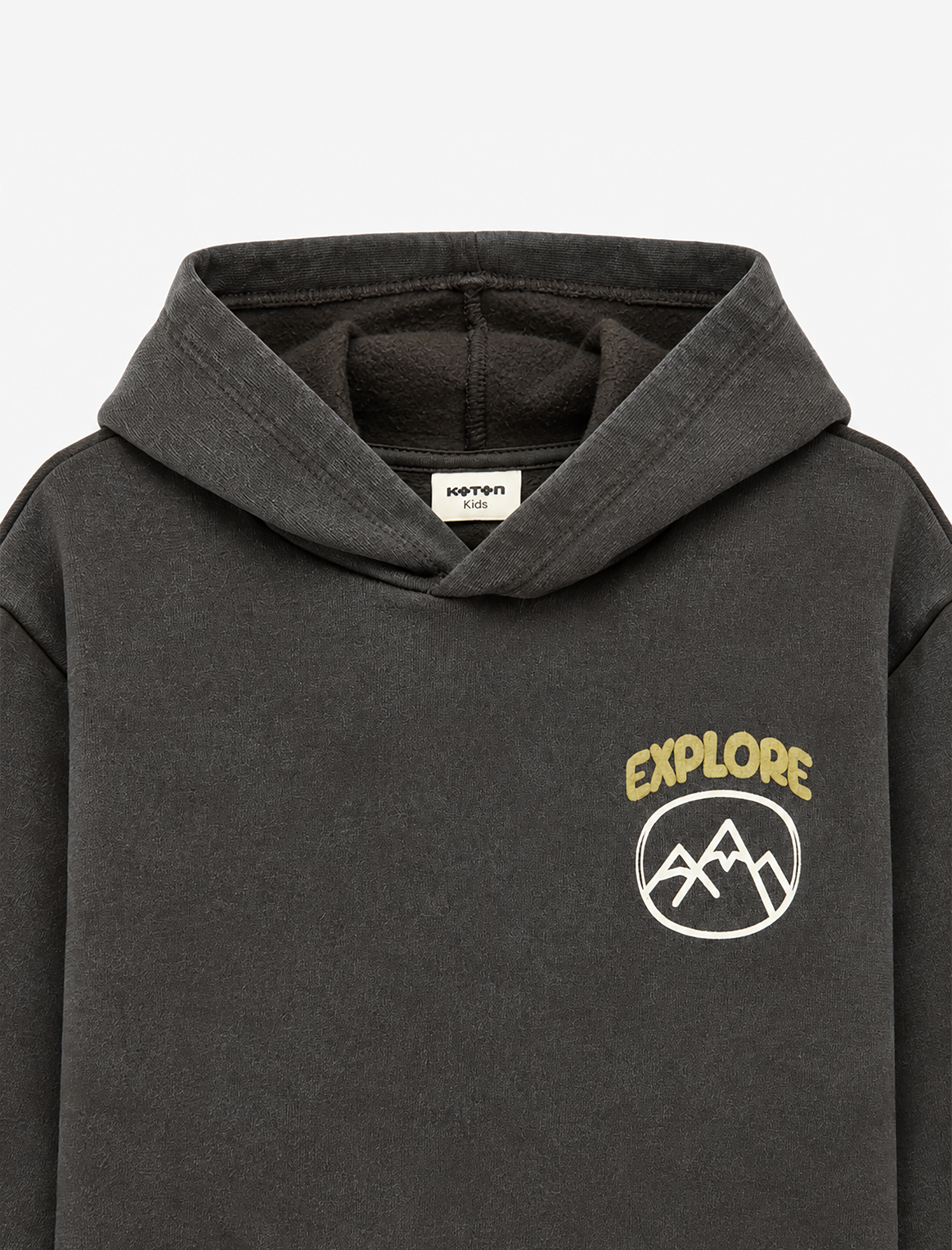  Erkek Bebek Baskılı Şardonlu Uzun Kollu Kapşonlu Oversize Sweatshirt