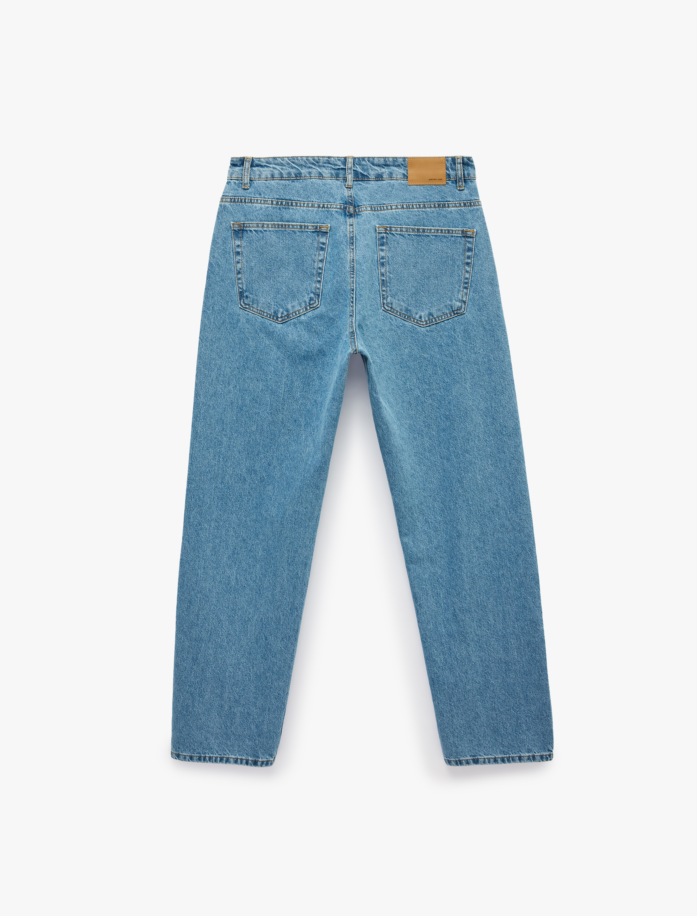   Pamuklu Normal Bel 5 Cepli Jean Pantolon - Vintage Straight Fit Jean