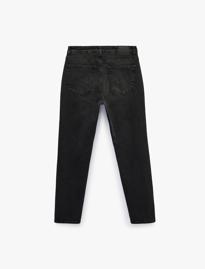  Pamuklu Normal Bel Beş Cepli Slim Fit Jean Pantolon - Slim Fit Jeans