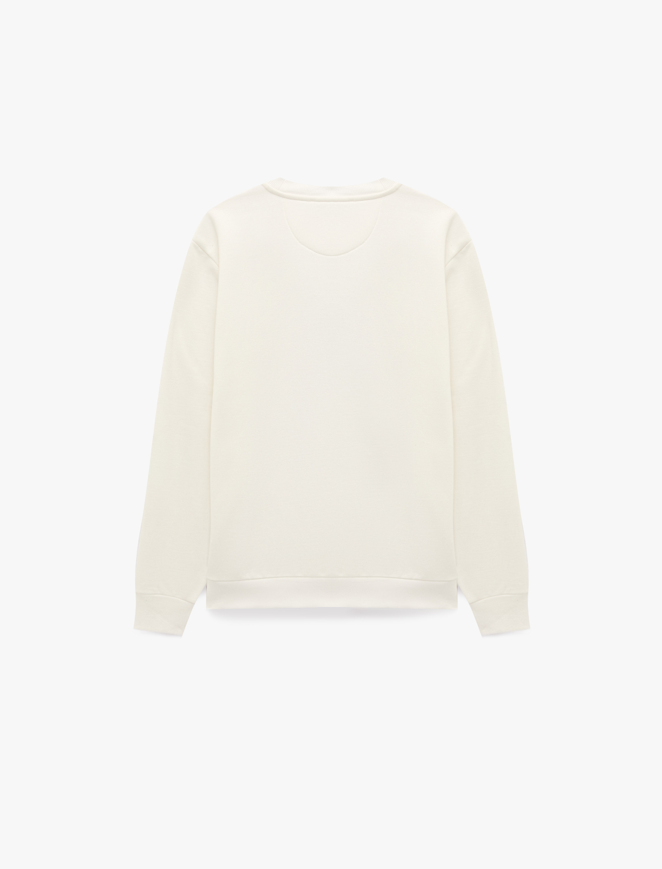   Bisiklet Yaka Uzun Kollu Şardonlu Baskılı Sweatshirt