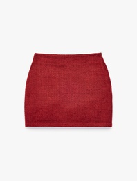 A Kesim Dokulu Mini Tüvit Etek