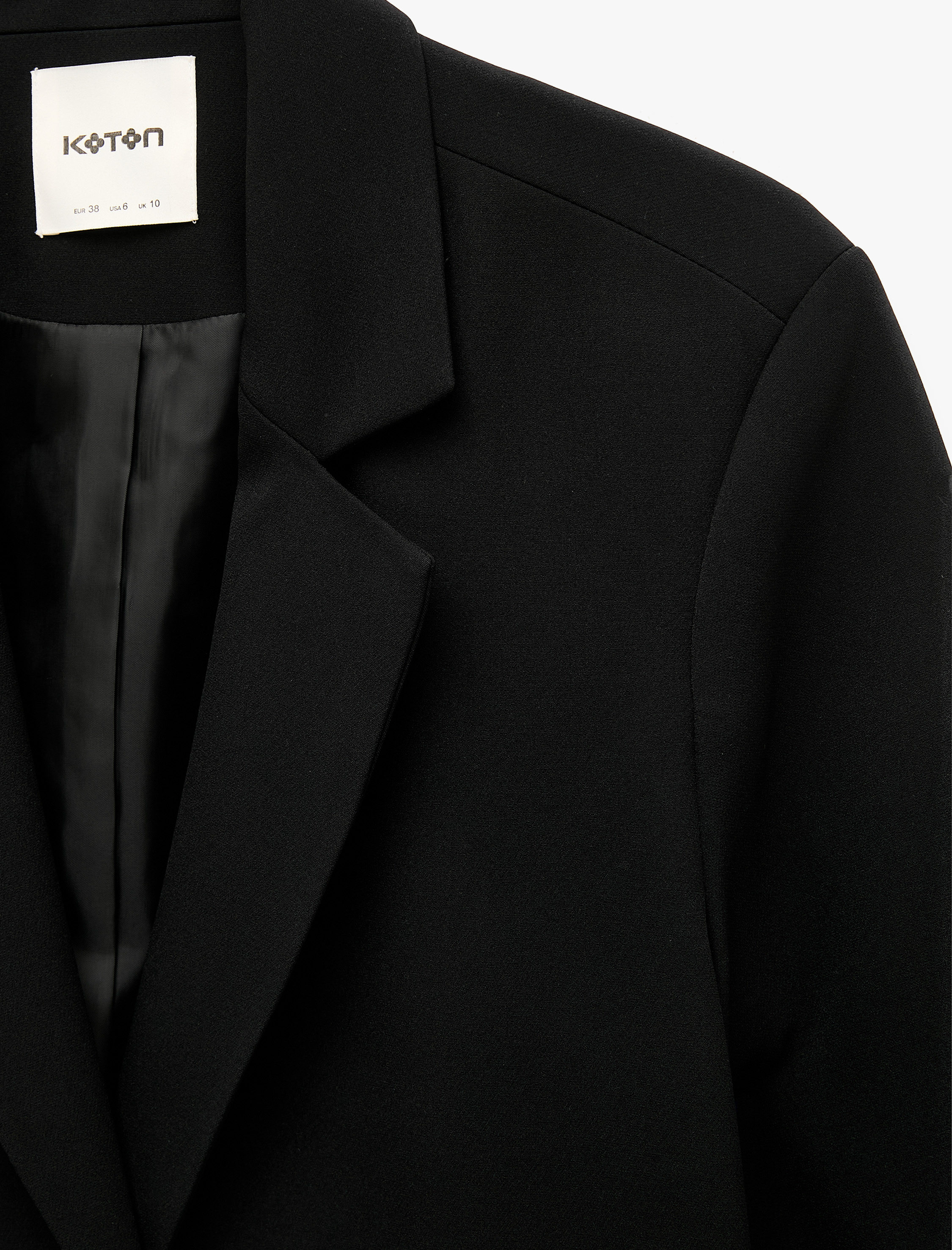   Klasik Yaka Uzun Kollu Crop Blazer Ceket