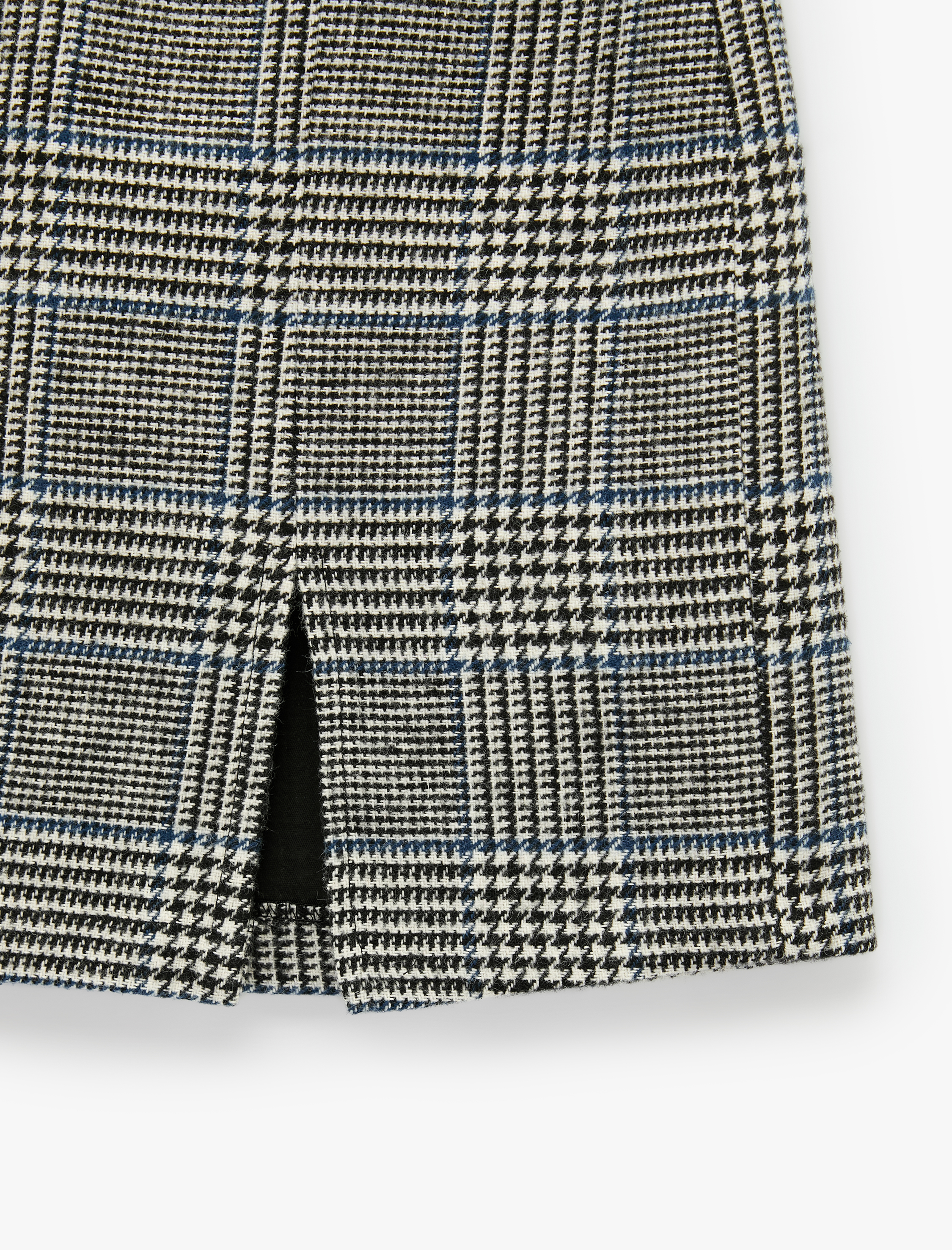   Yırtmaçlı Slim Fit Kemerli A Kesim Ekoseli Mini Etek