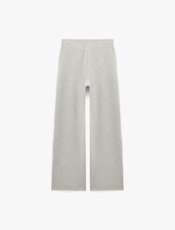  Beli Lastikli Modal Kumaş Geniş Paça Pantolon