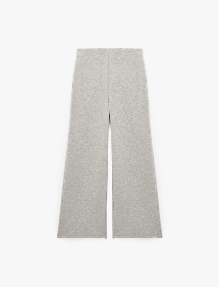 Beli Lastikli Modal Kumaş Geniş Paça Pantolon