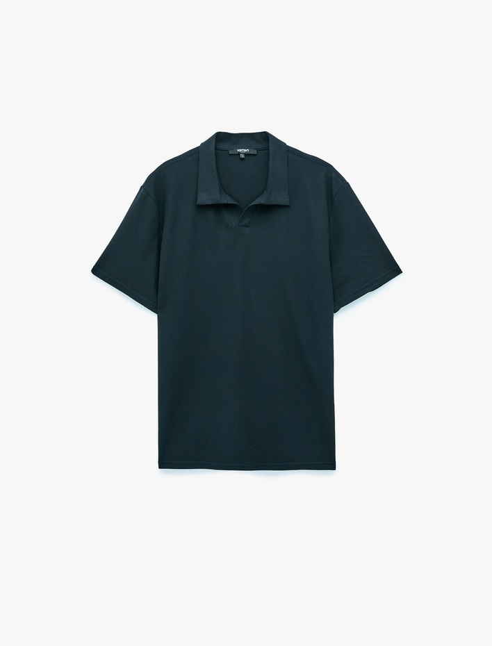  Pamuklu Pike Kumaş Regular Fit Kısa Kollu Polo Yaka Tişört
