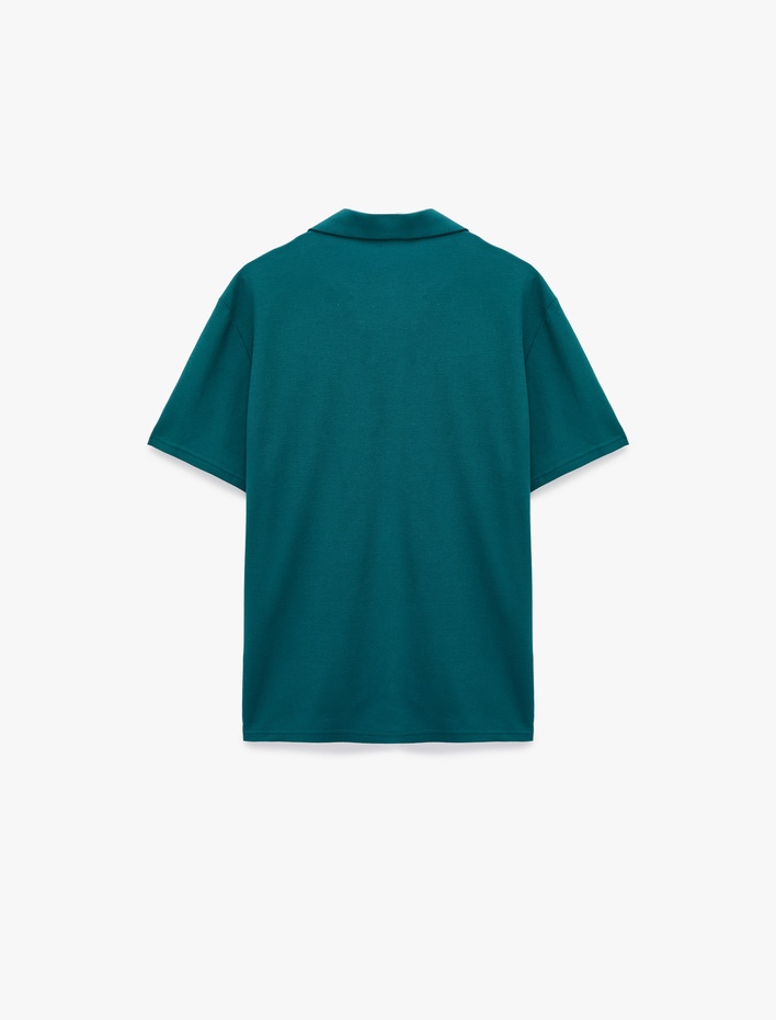  Pamuklu Pike Kumaş Regular Fit Kısa Kollu Polo Yaka Tişört