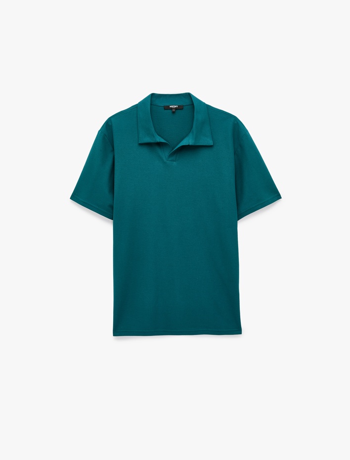 Pamuklu Pike Kumaş Regular Fit Kısa Kollu Polo Yaka Tişört