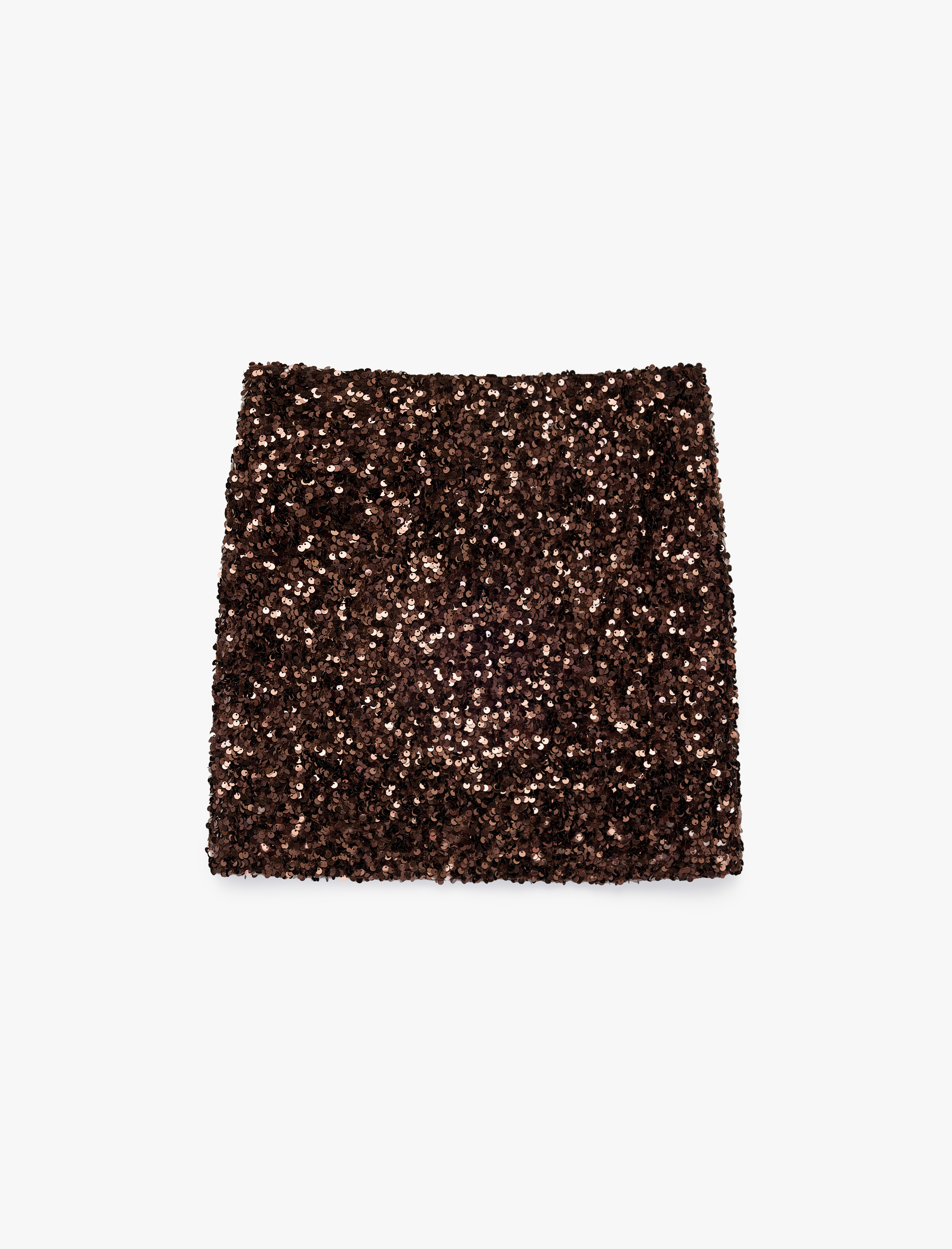   Pullu Payetli Slim Fit A Kesim Mini Abiye Etek