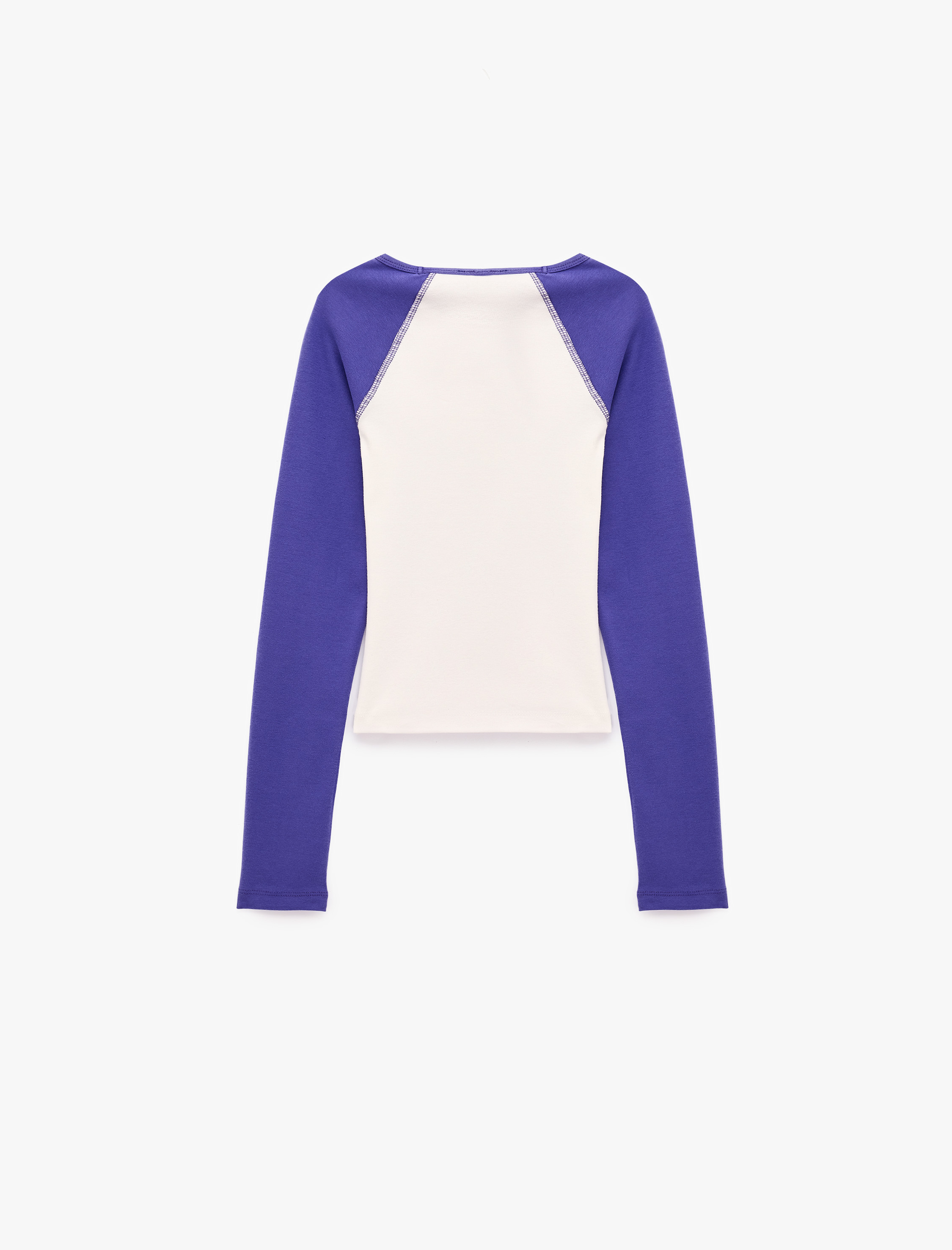   Slim Fit Pamuklu Reglan Kollu Bisiklet Yaka Basic Tişört