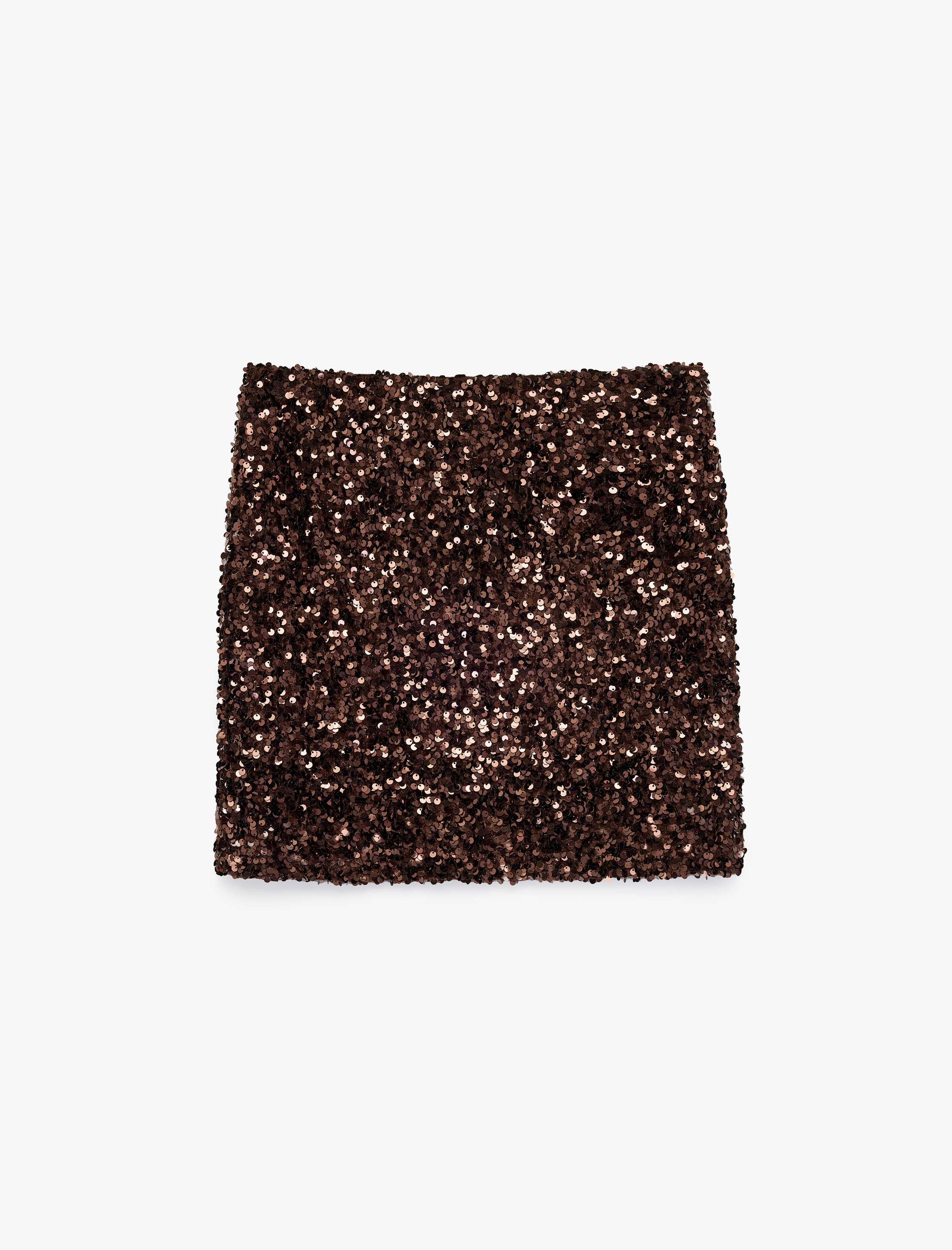   Pullu Payetli Slim Fit A Kesim Mini Abiye Etek