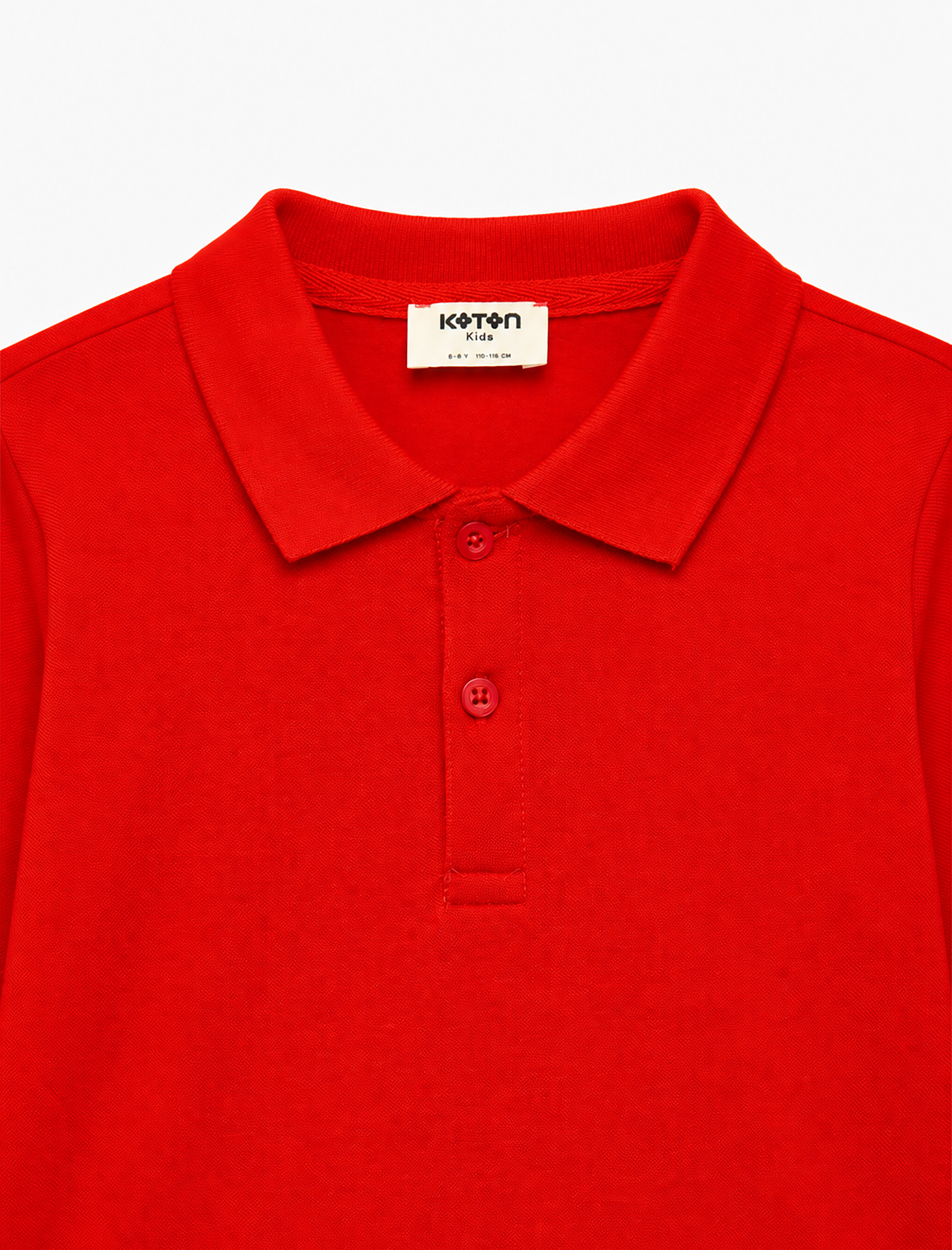  Kız Çocuk Uzun Kollu Pamuklu Basic Polo Yaka Tişört