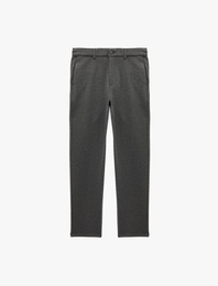 Slim Fit Cepli Düğmeli Viskon Karışımlı Kumaş Pantolon