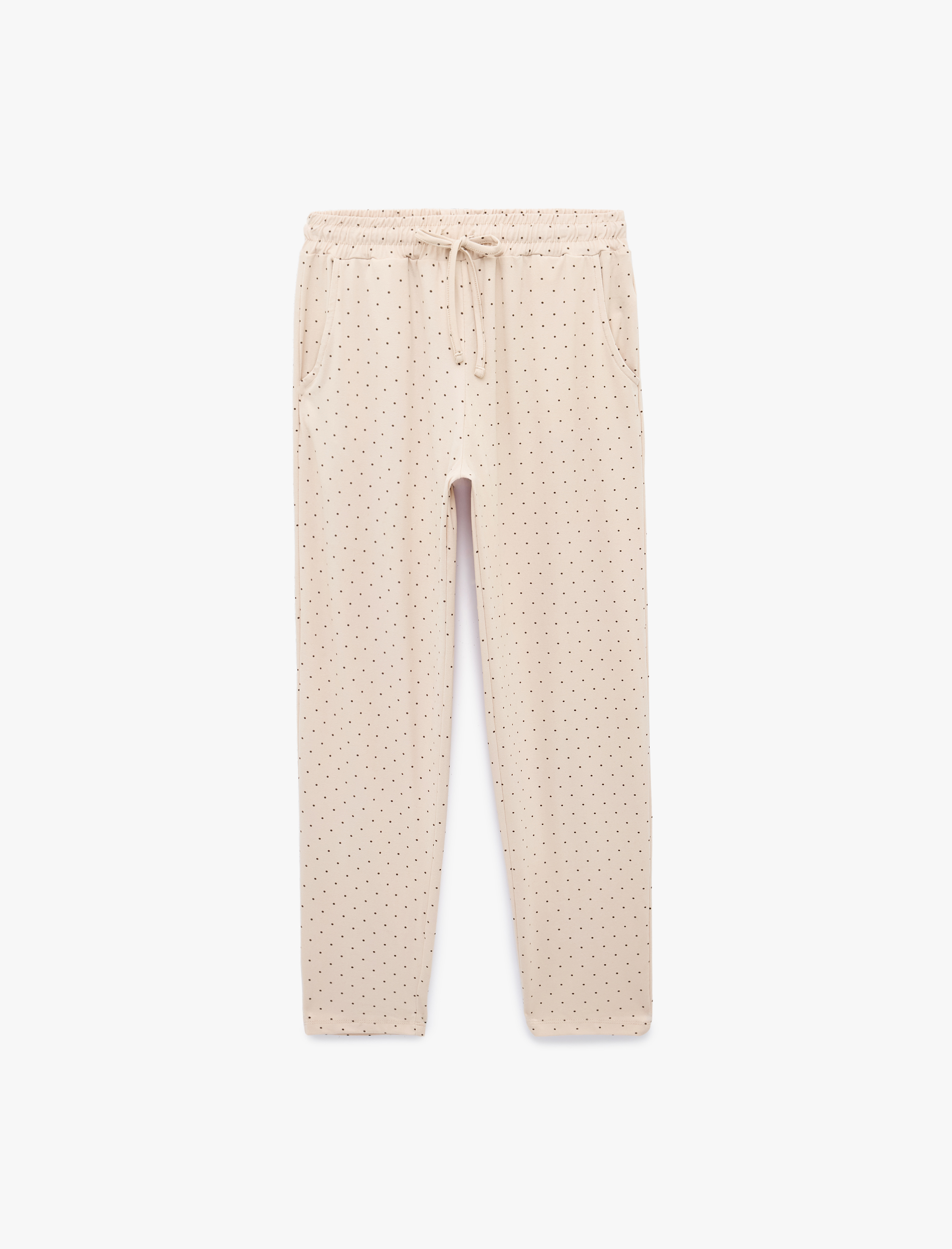   Beli Bağcıklı Puantiyeli Rahat Kalıp Pijama Altı