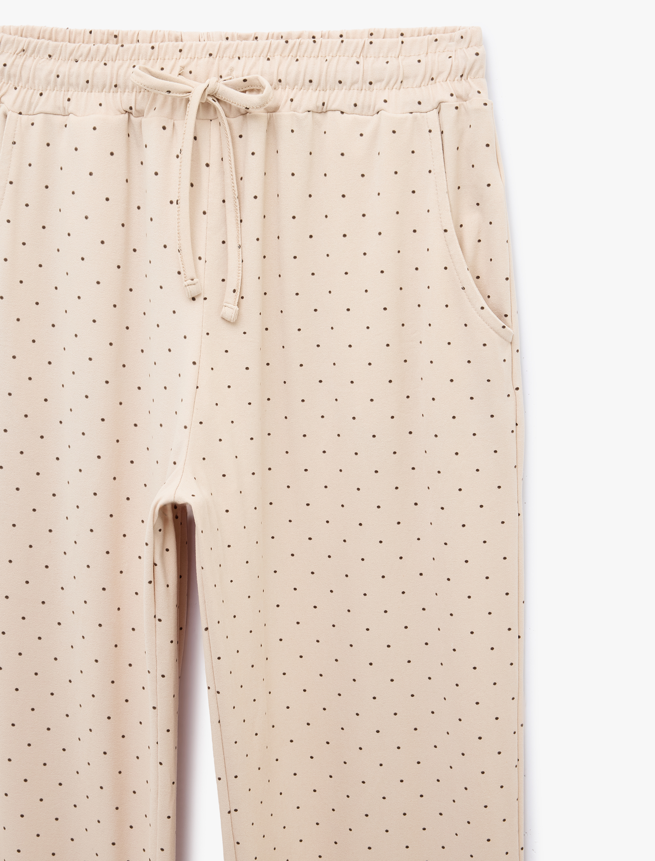   Beli Bağcıklı Puantiyeli Rahat Kalıp Pijama Altı