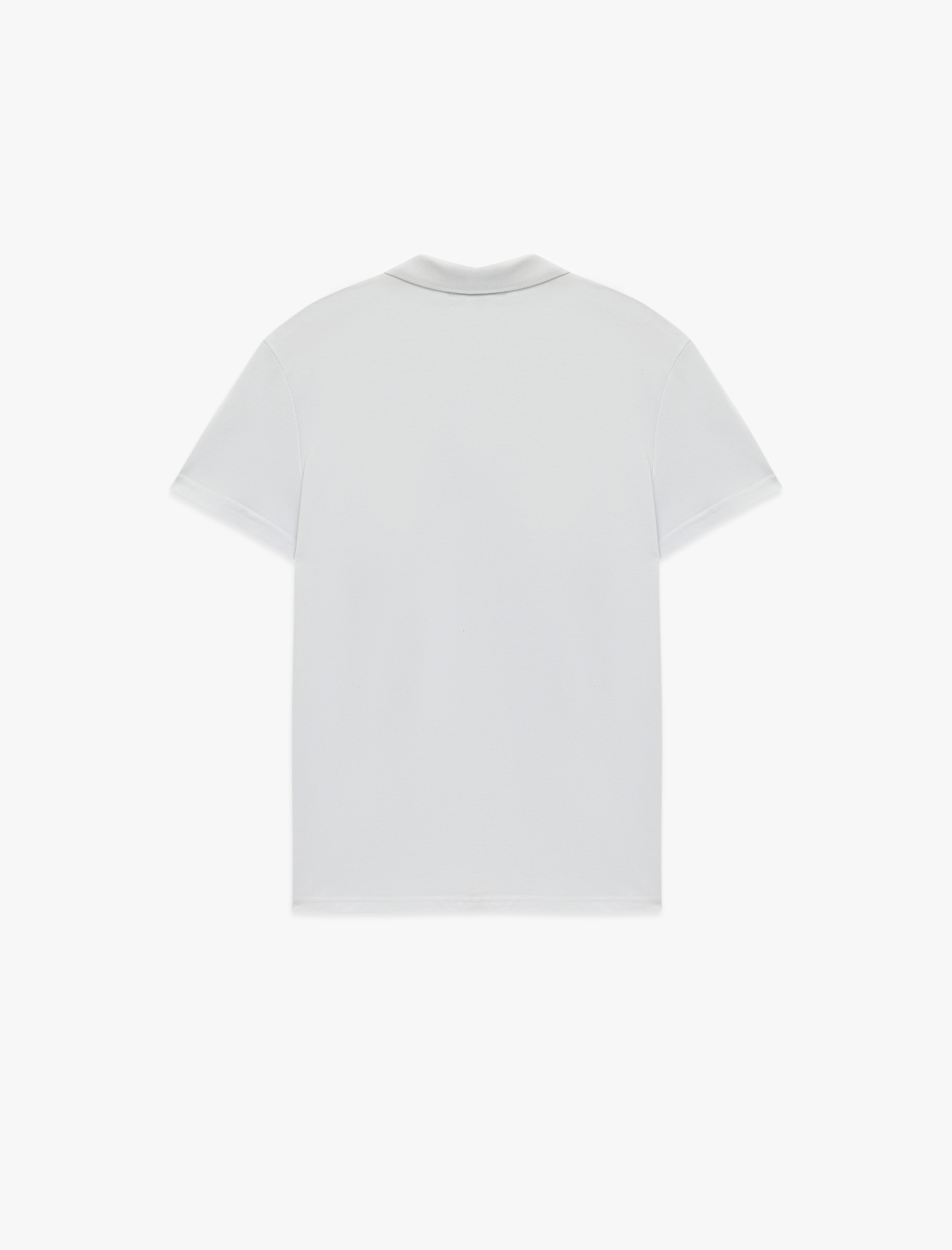   Pamuklu Pike Kumaş Kısa Kollu Polo Yaka Baskılı Slim Fit Tişört