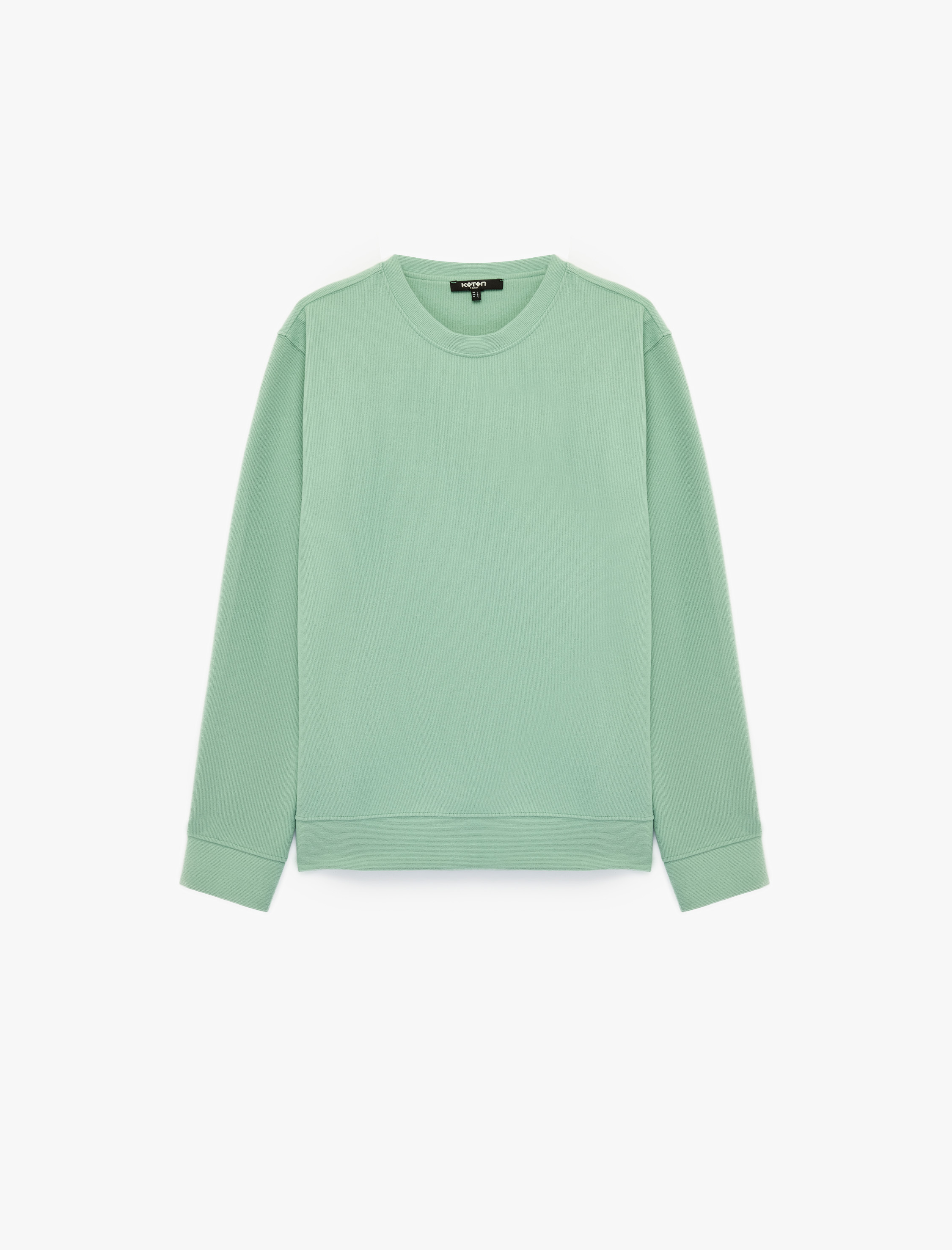   Uzun Kollu Bisiklet Yaka Basic Sweatshirt