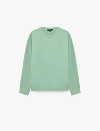 Uzun Kollu Bisiklet Yaka Basic Sweatshirt