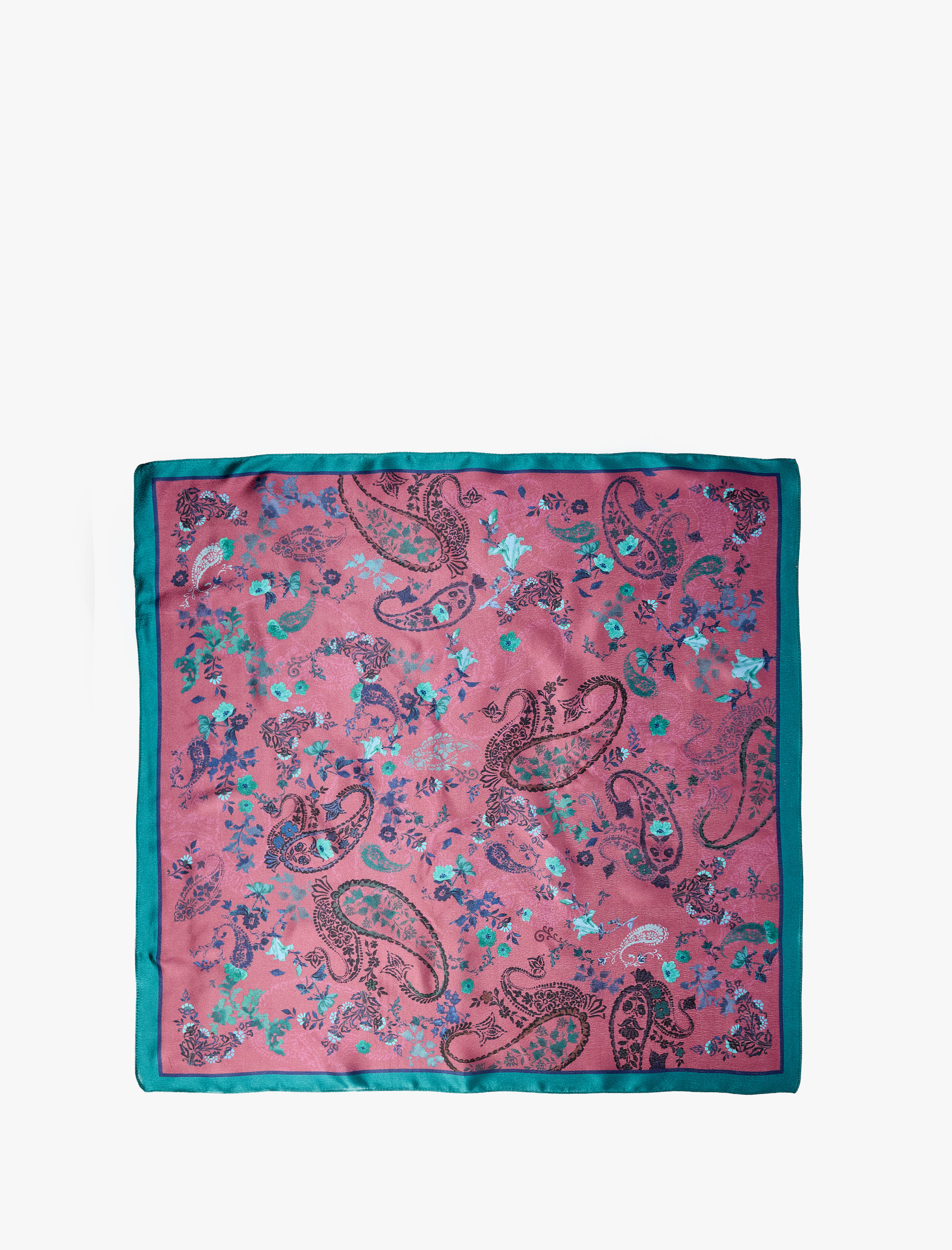  Kadın Saten Kumaş Çiçekli Kare Fular Bandana