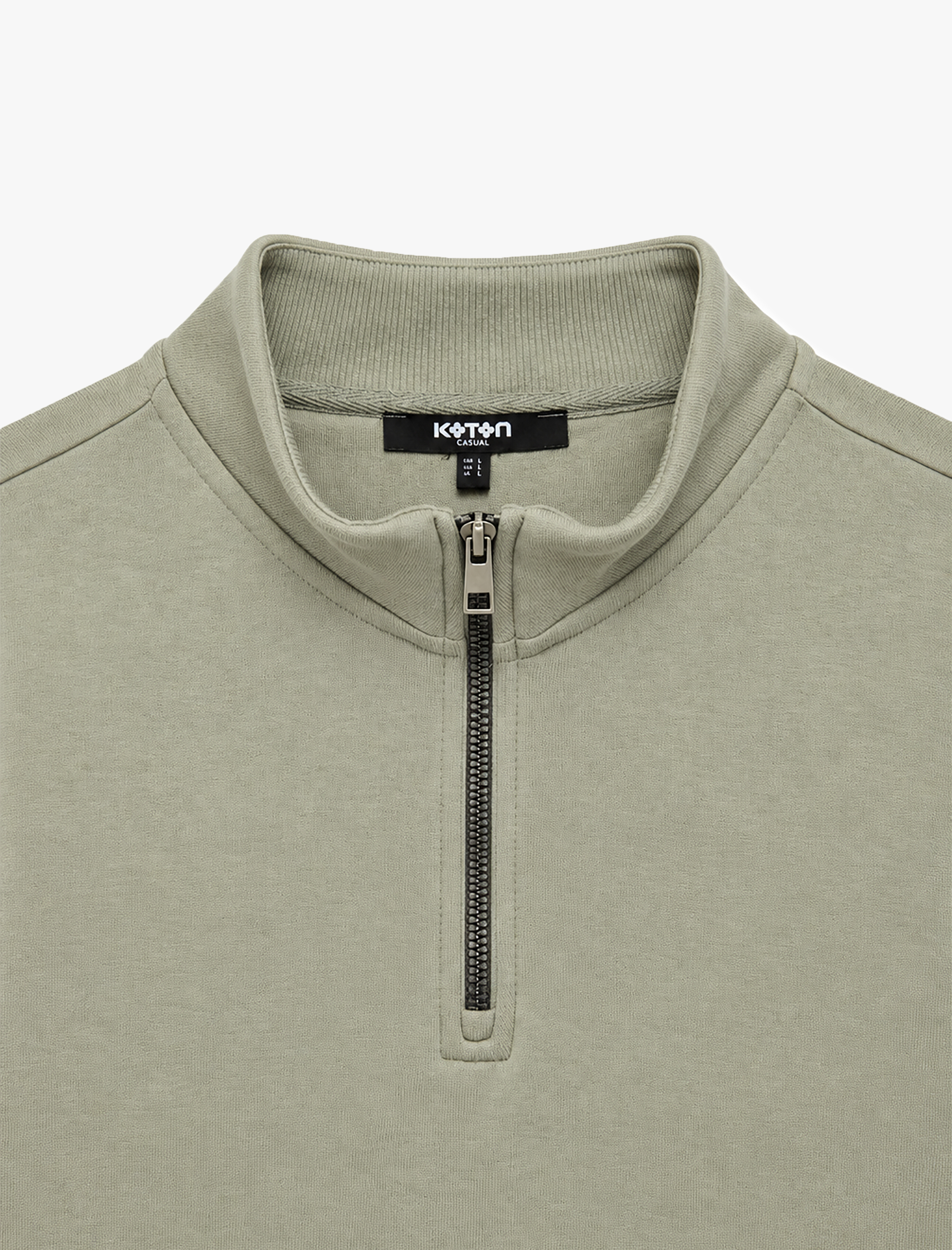   Şardonlu Regular Fit Uzun Kollu Fermuarlı Yaka Sweatshirt