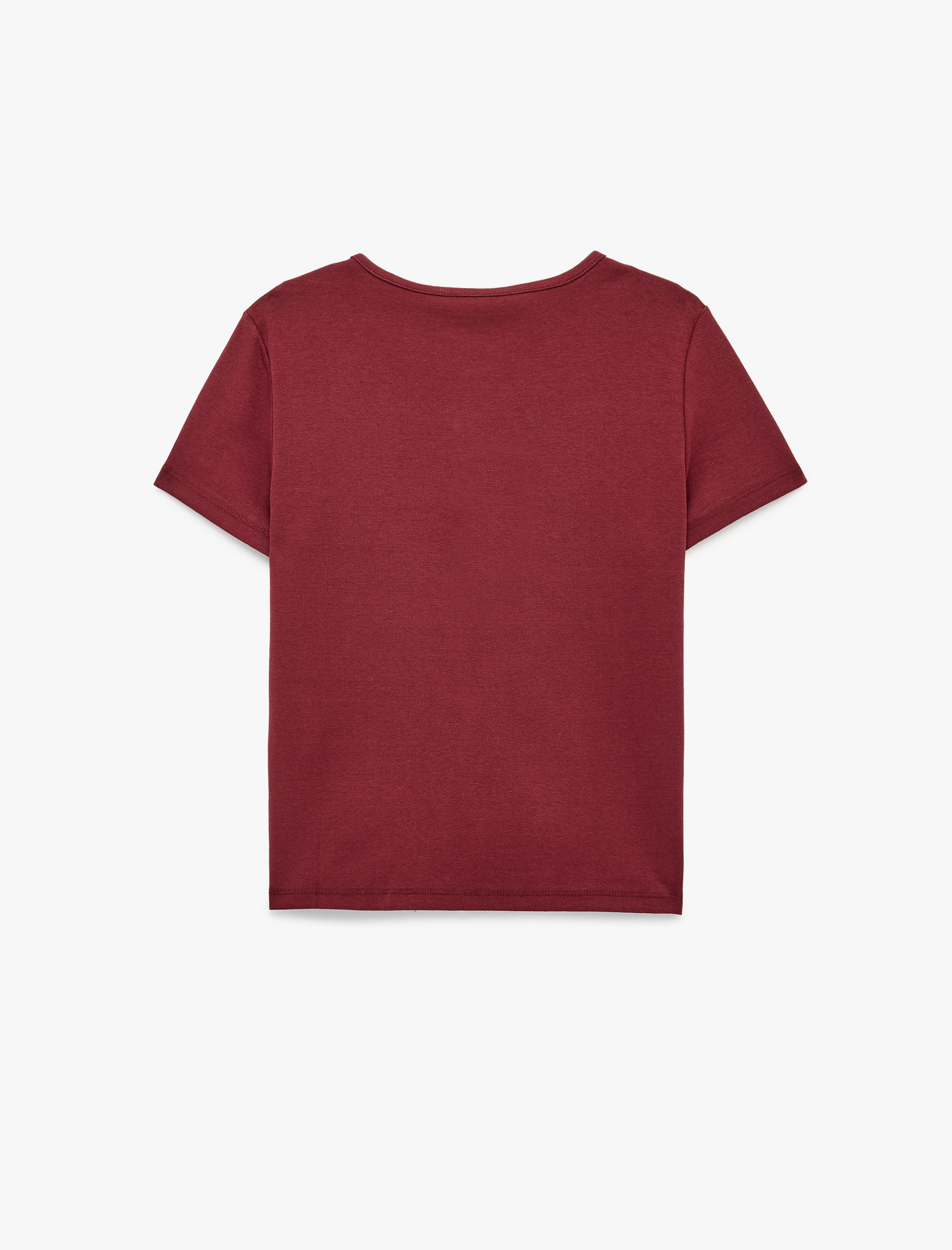   Ayıcık Nakışlı Slim Fit Pamuklu Bisiklet Yaka Kısa Kollu Tişört