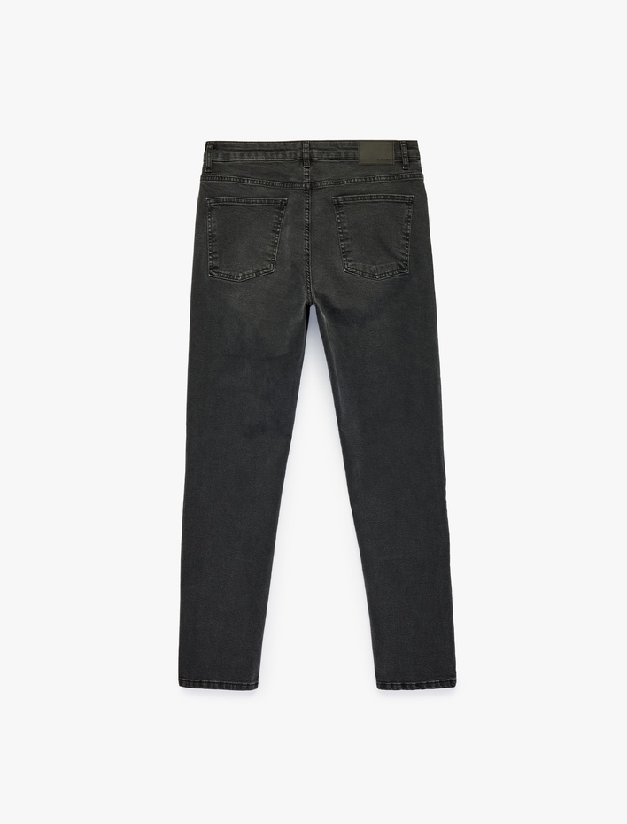  Pamuklu Normal Bel 5 Cepli Slim Fit Jean Pantolon - Brad Jean