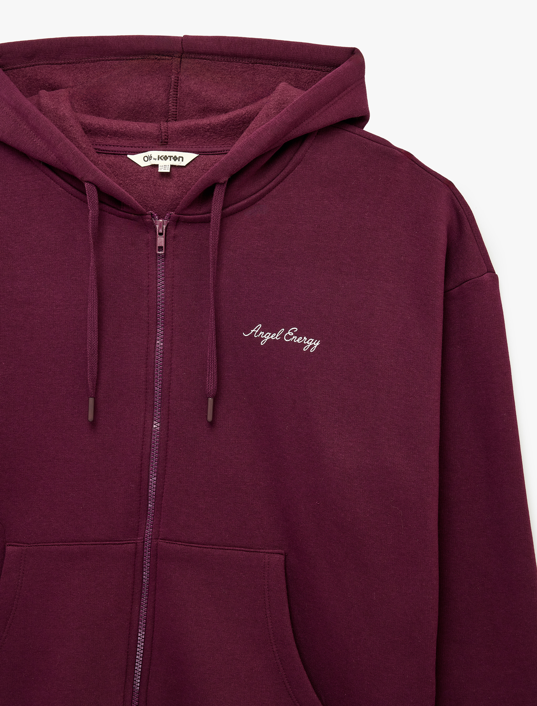   Pullu Payetli Dansçı Sweatshirt Melek Kanat Detaylı Kapüşonlu Rahat Kalıp Fermuarlı