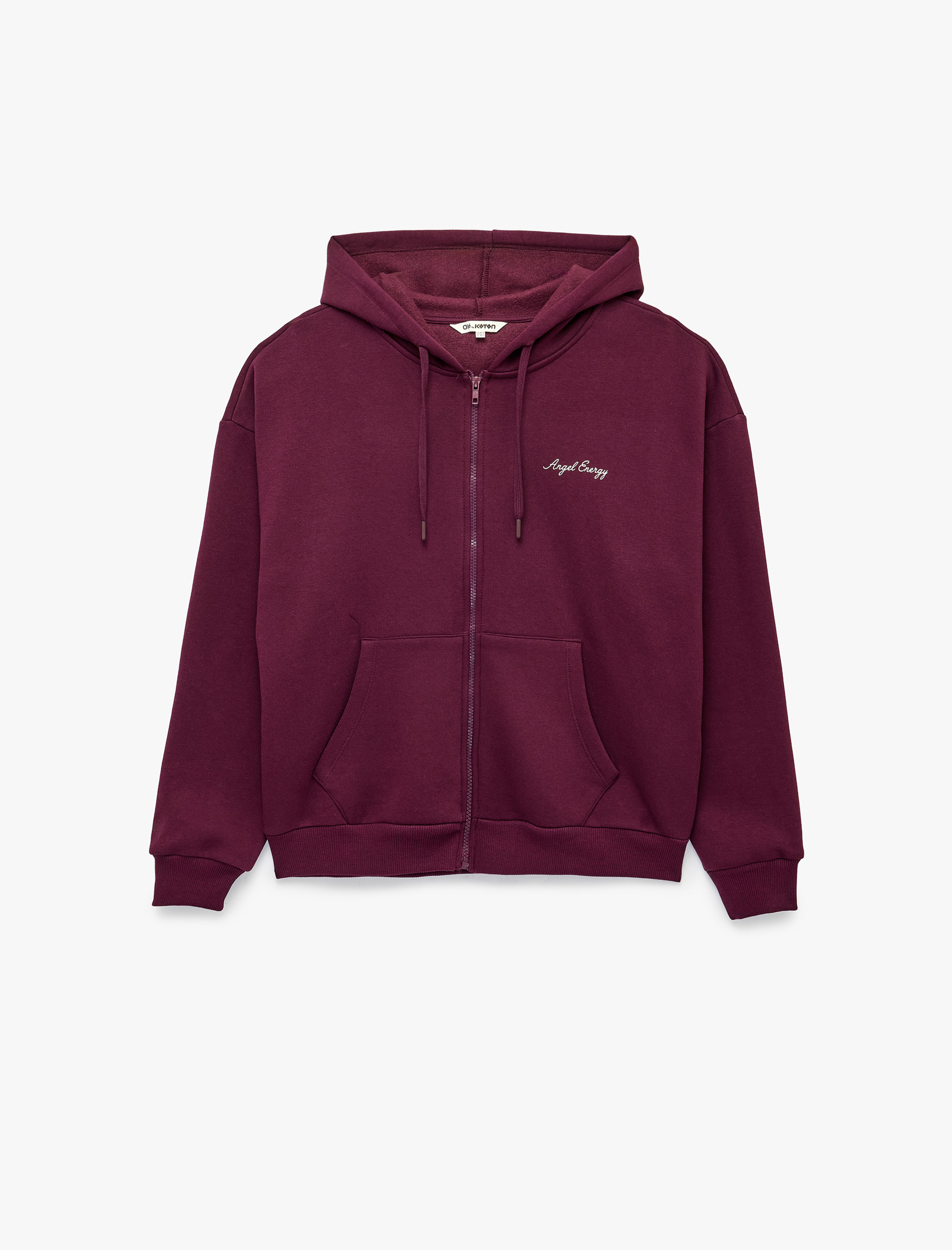   Pullu Payetli Dansçı Sweatshirt Melek Kanat Detaylı Kapüşonlu Rahat Kalıp Fermuarlı