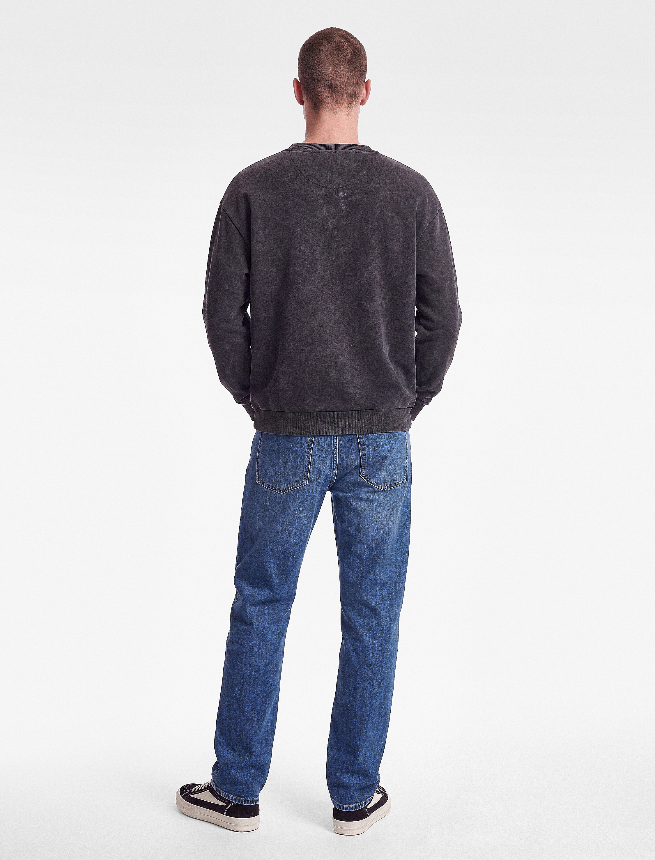   Üç İplik Şardonlu Yıkamalı Bisiklet Yaka Oversize Baskılı Sweatshirt