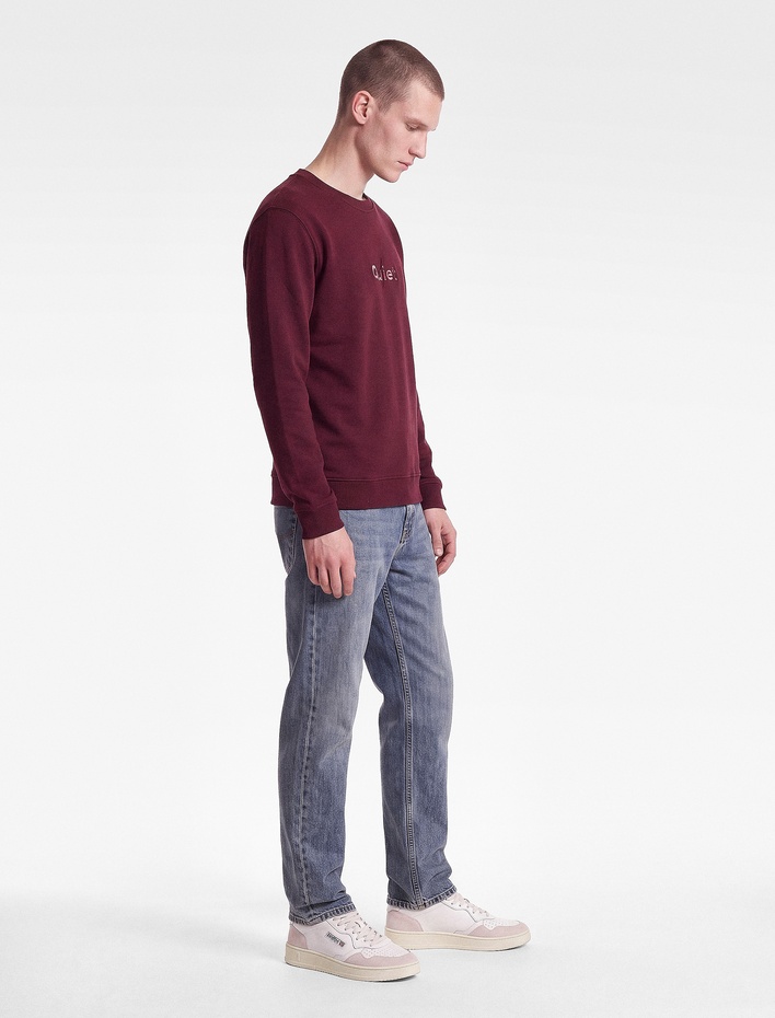  Uzun Kollu Şardonlu Bisiklet Yaka Baskılı Sweatshirt