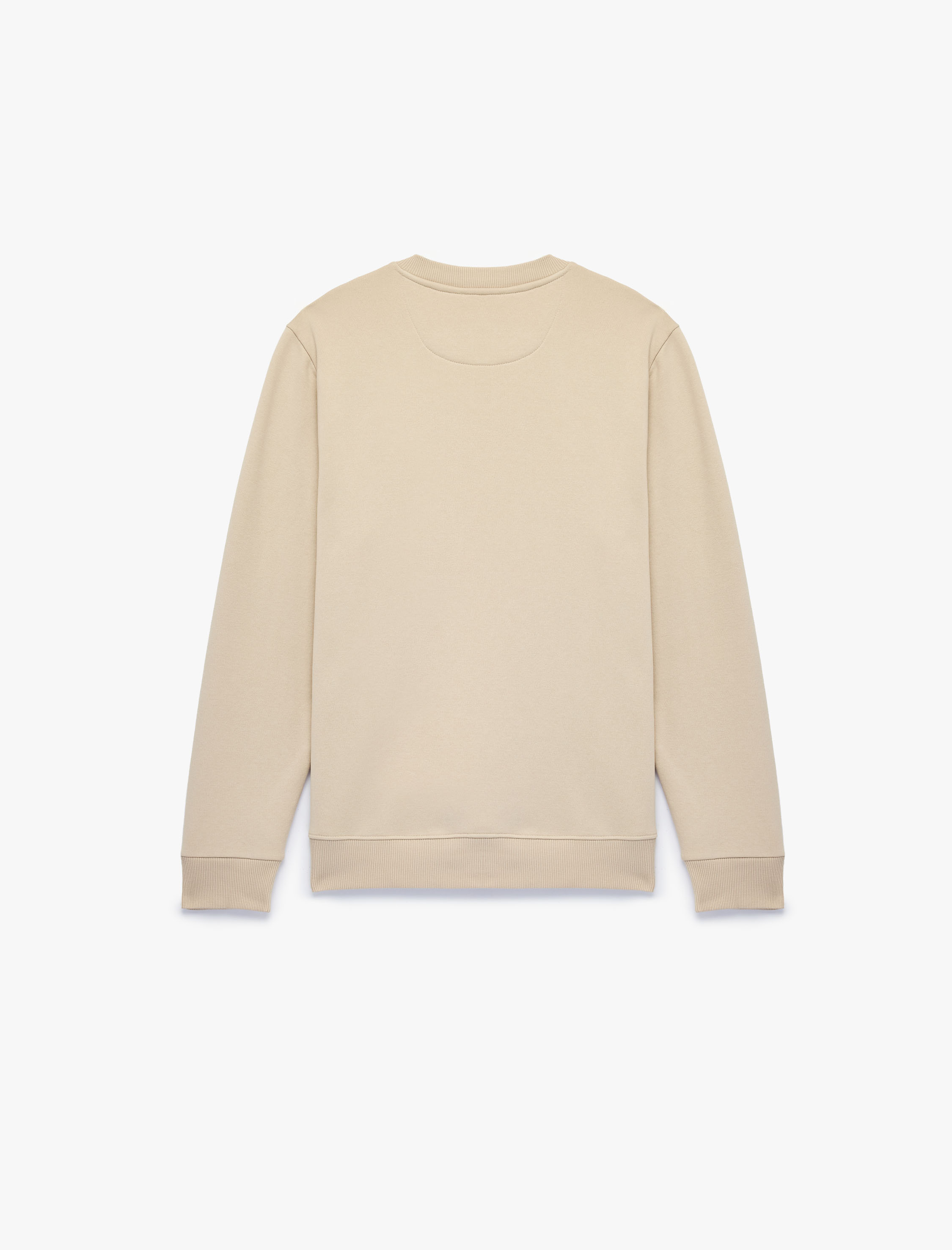   Uzun Kollu Üç İplik Şardonlu Bisiklet Yaka Baskılı Sweatshirt